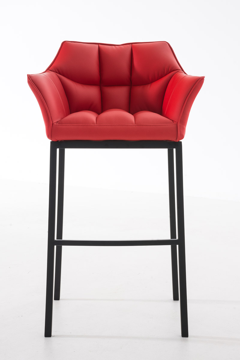 Ensemble de 2 tabourets de bar Damaso en similicuir avec piétement en métal