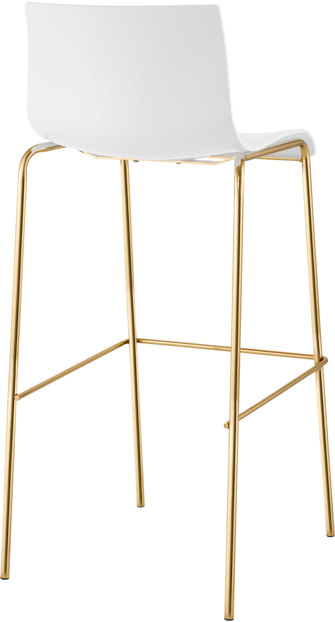 Lot de 2 tabourets de bar Hover, plastique, piètement 4 pieds, doré