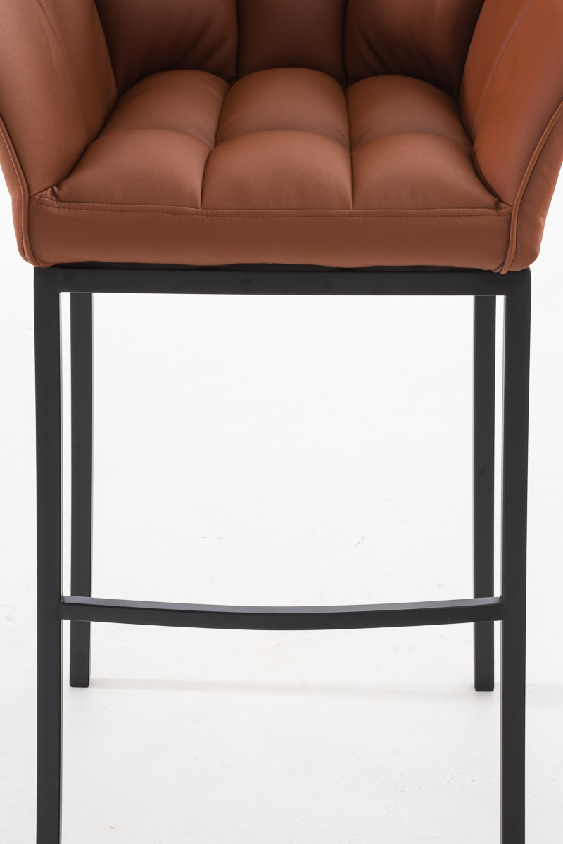 Ensemble de 2 tabourets de bar Damaso en similicuir avec piétement en métal