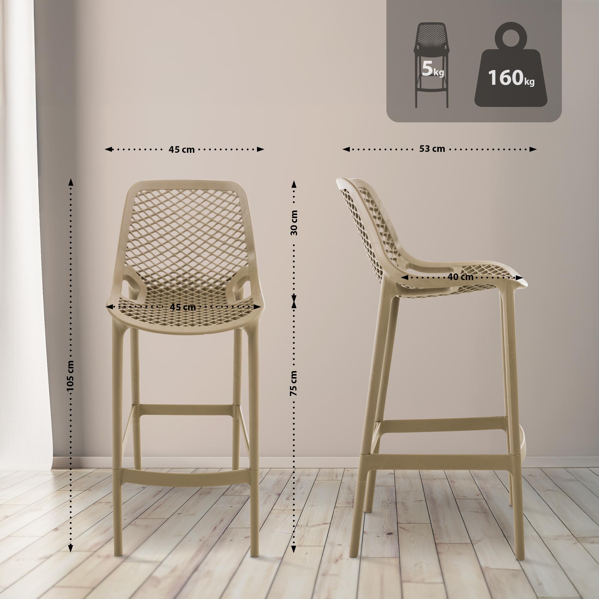 Lot de 2 tabourets de bar extérieurs Air