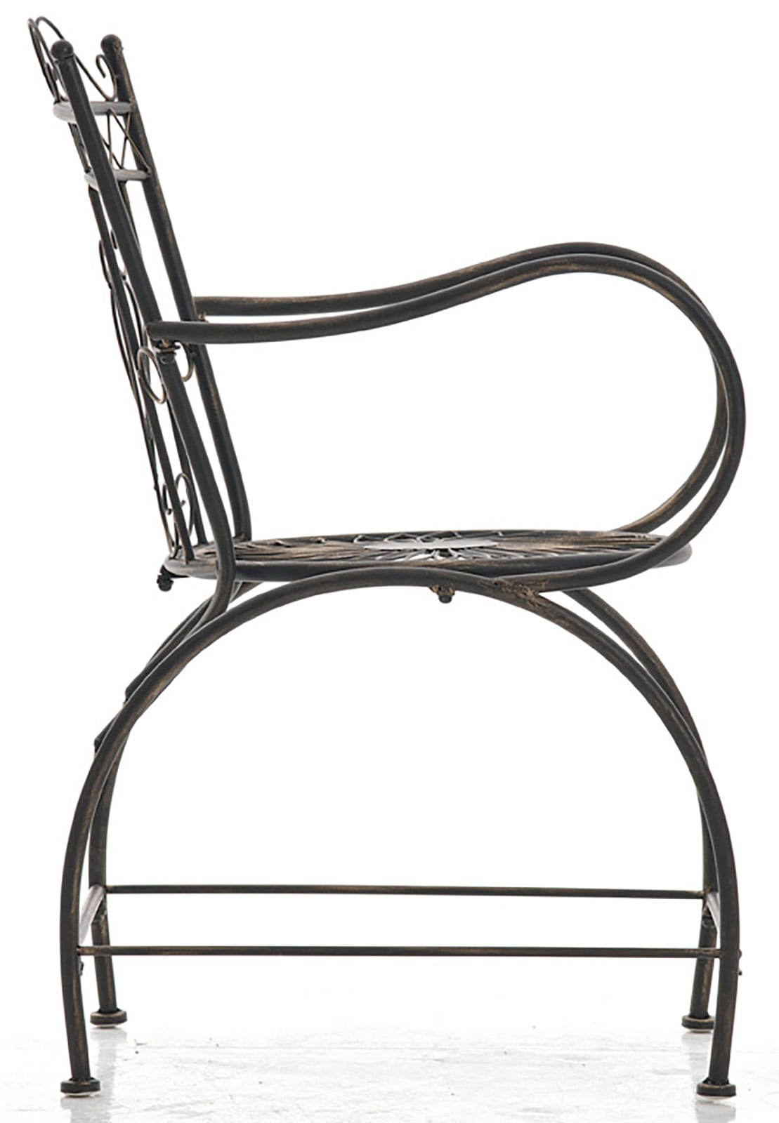 Lot de 2 Chaises de jardin Sheela en fer avec accoudoirs et repose-pieds