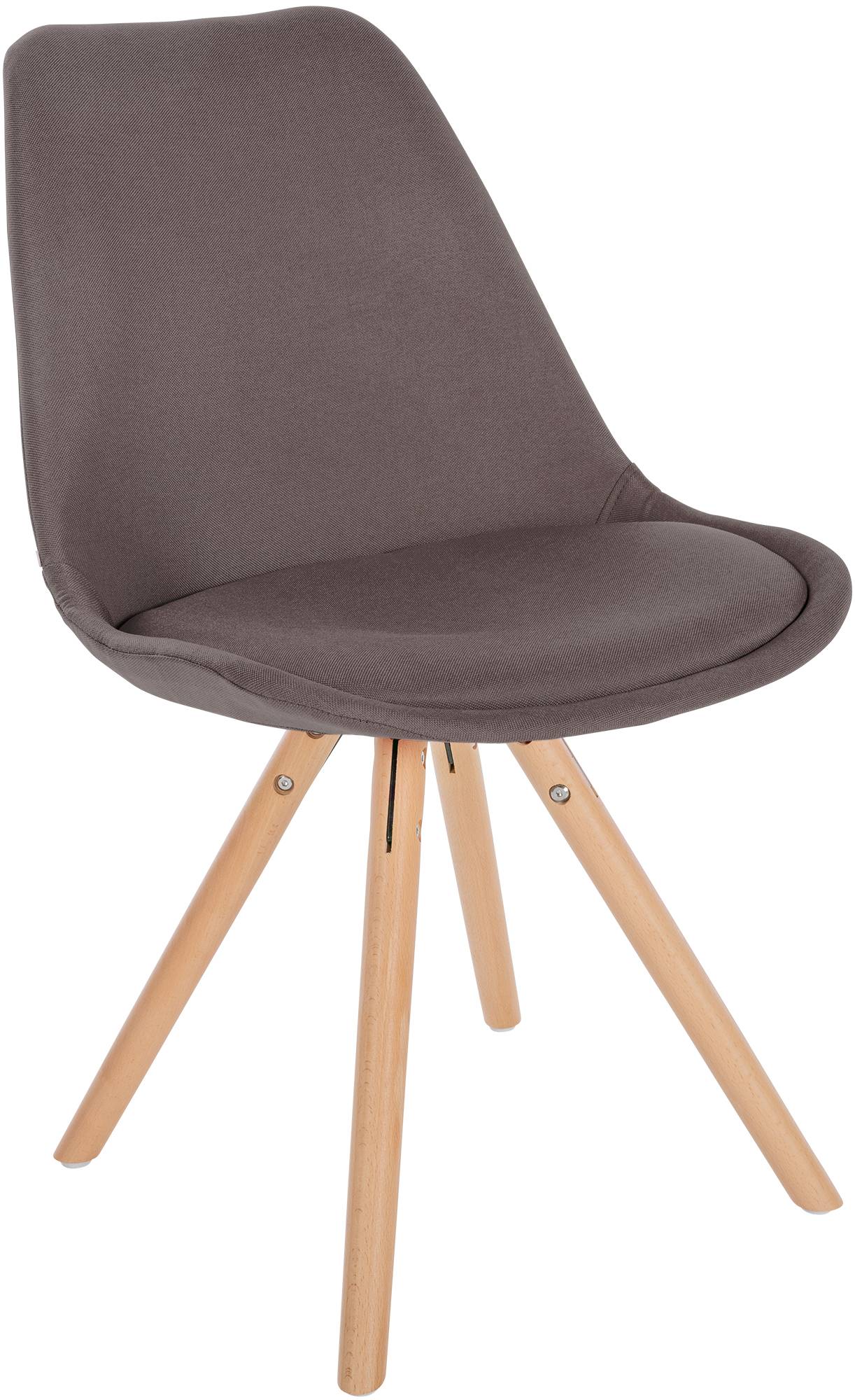 Lot de 4 chaises de salle à manger Sofia en tissu Pieds en bois