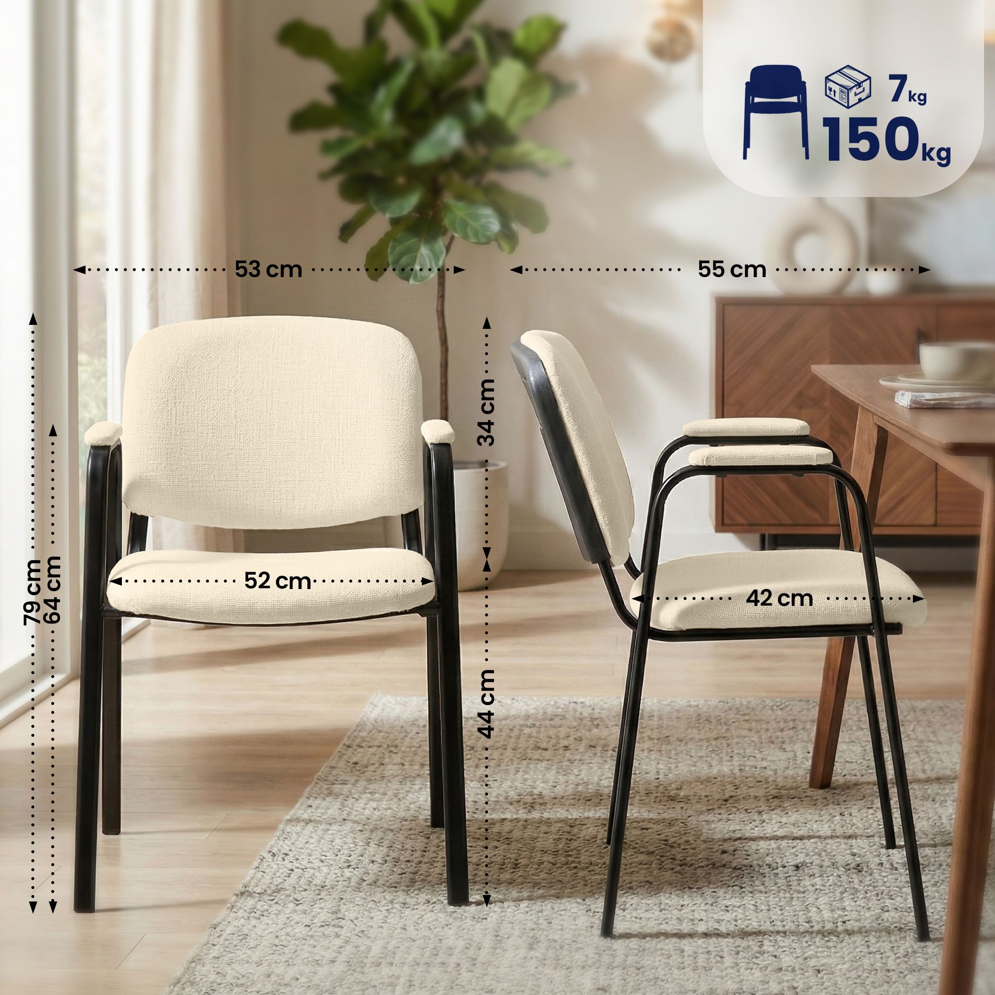 Chaise empilable Ken Pro en tissu