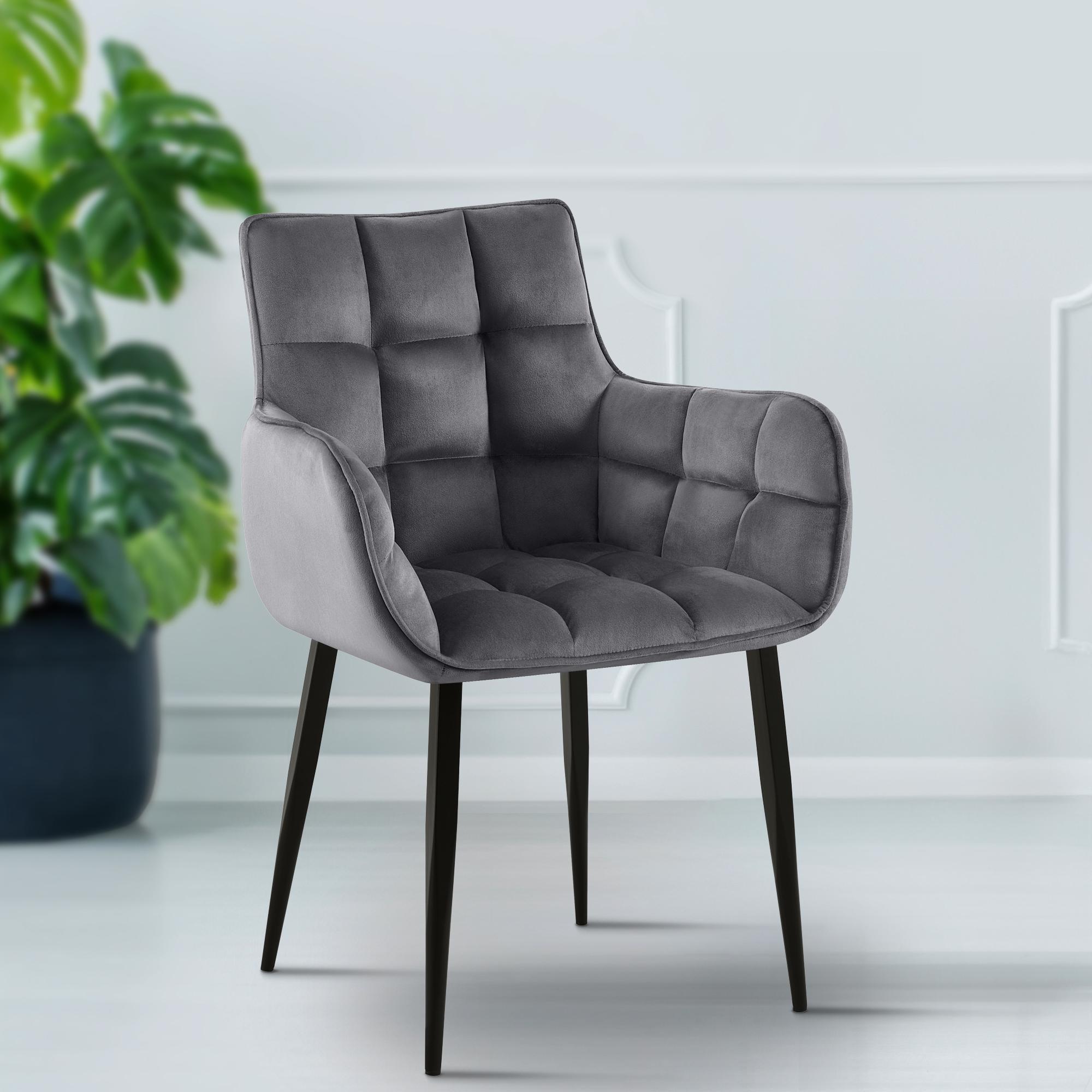 Lot de 2 chaises Tirana velours