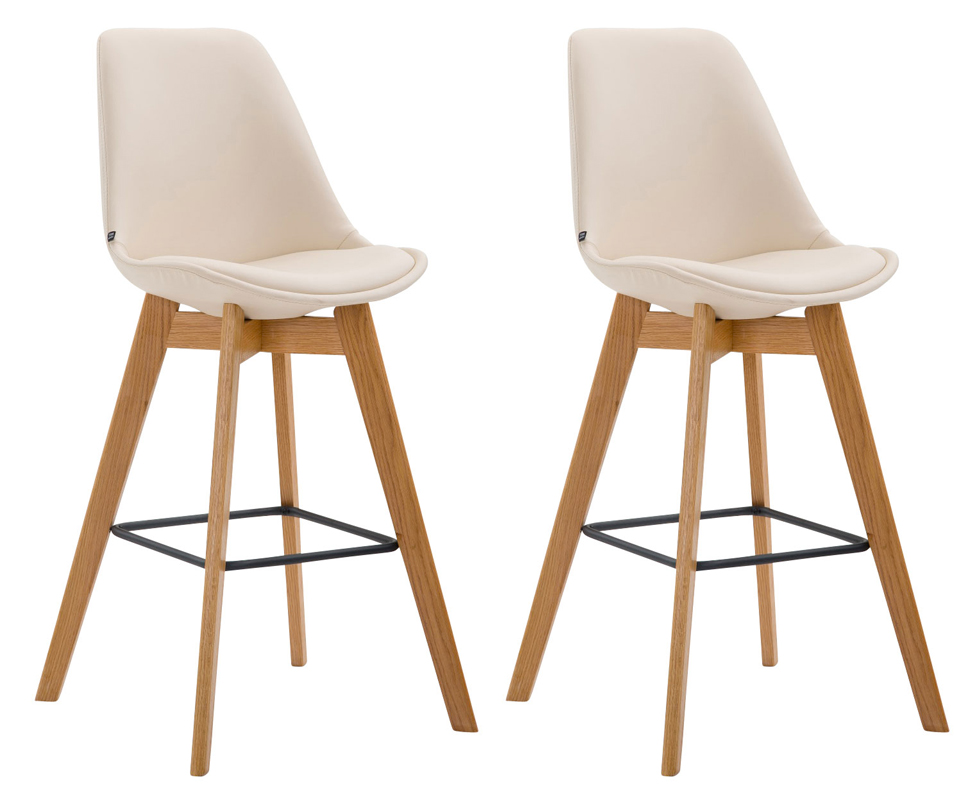 Lot de 2 tabourets de bar Metz en similicuir