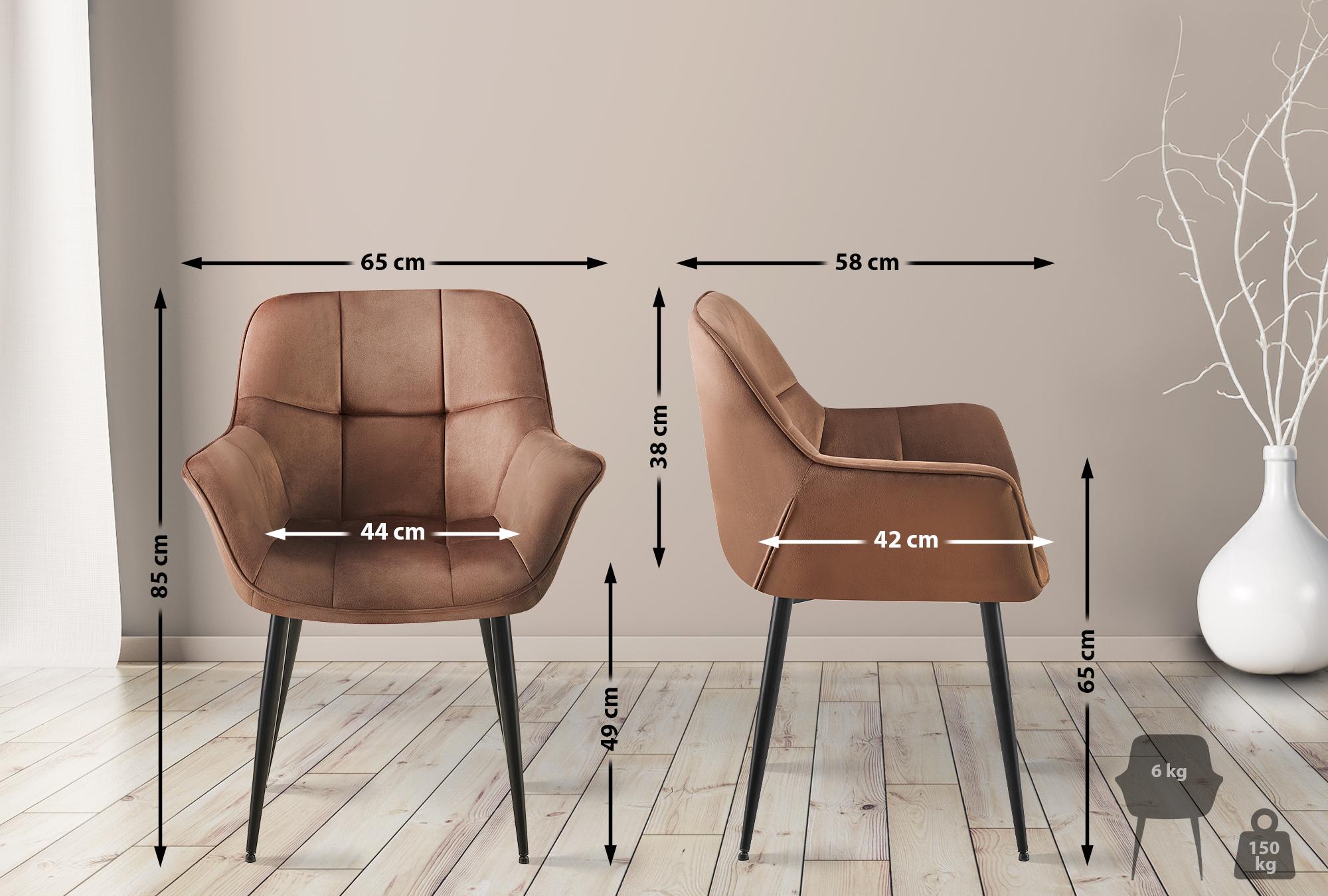 Chaise de salle à manger Roseville velours