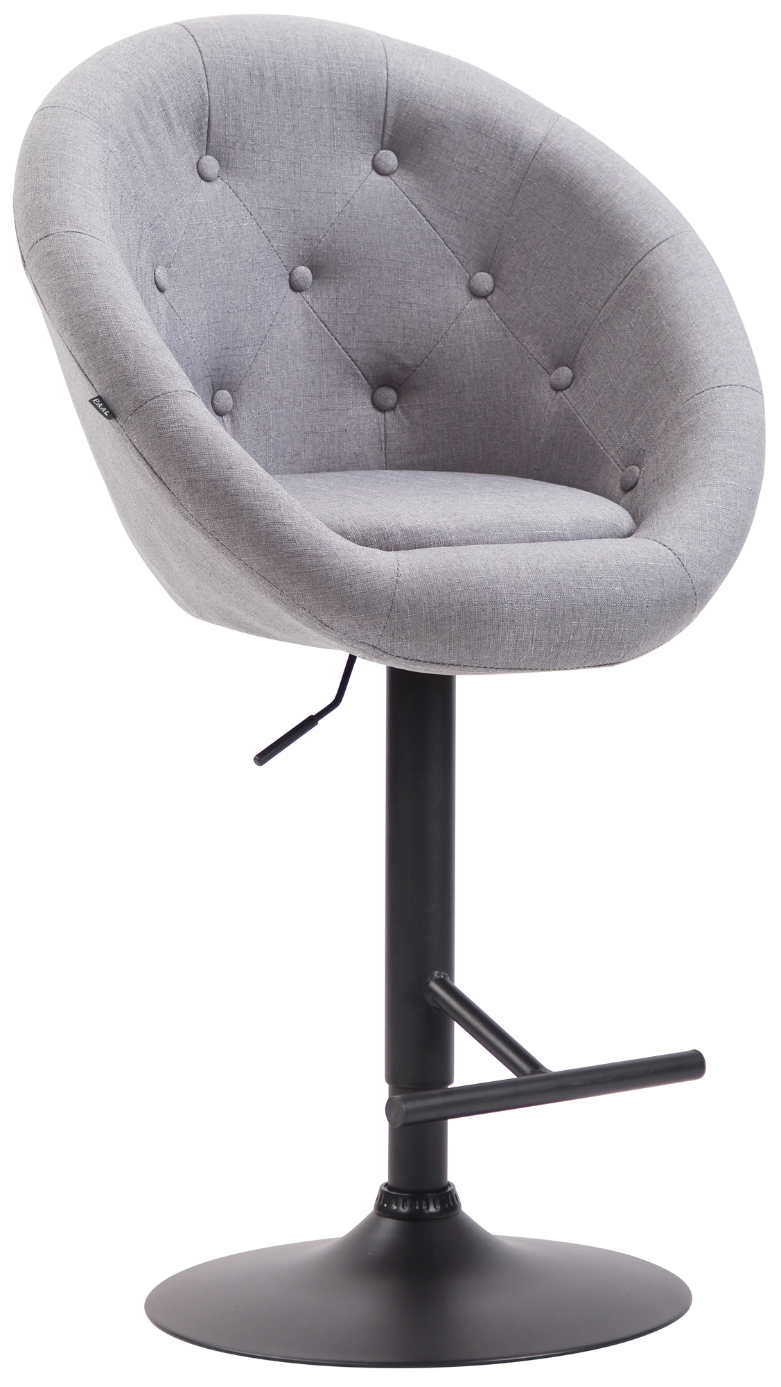 Tabouret de bar London V2 en tissu avec Pied et Repose-pieds en métal