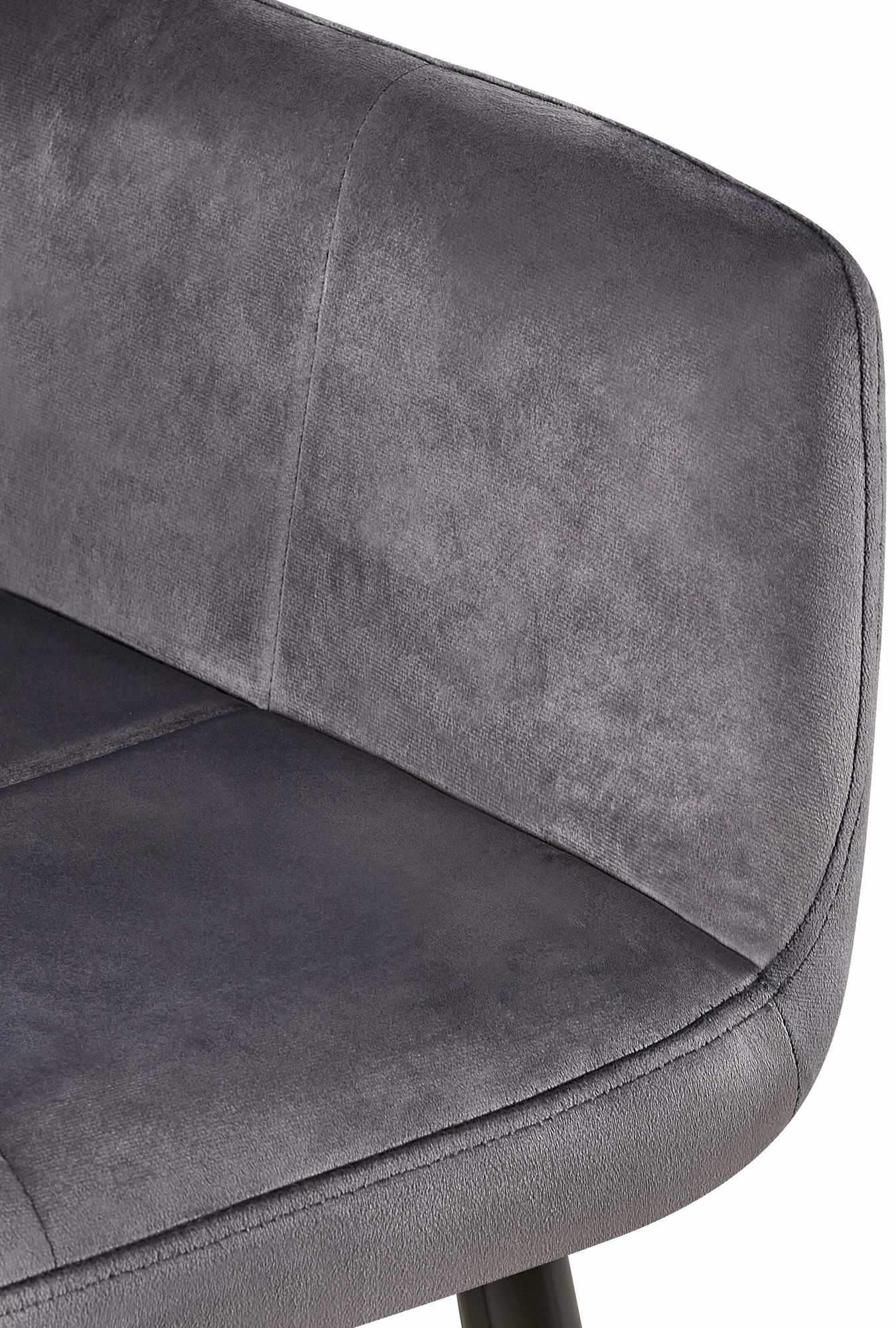 Lot de 4 Chaises de salle à manger Emia en Velours avec Piètement en Métal noir