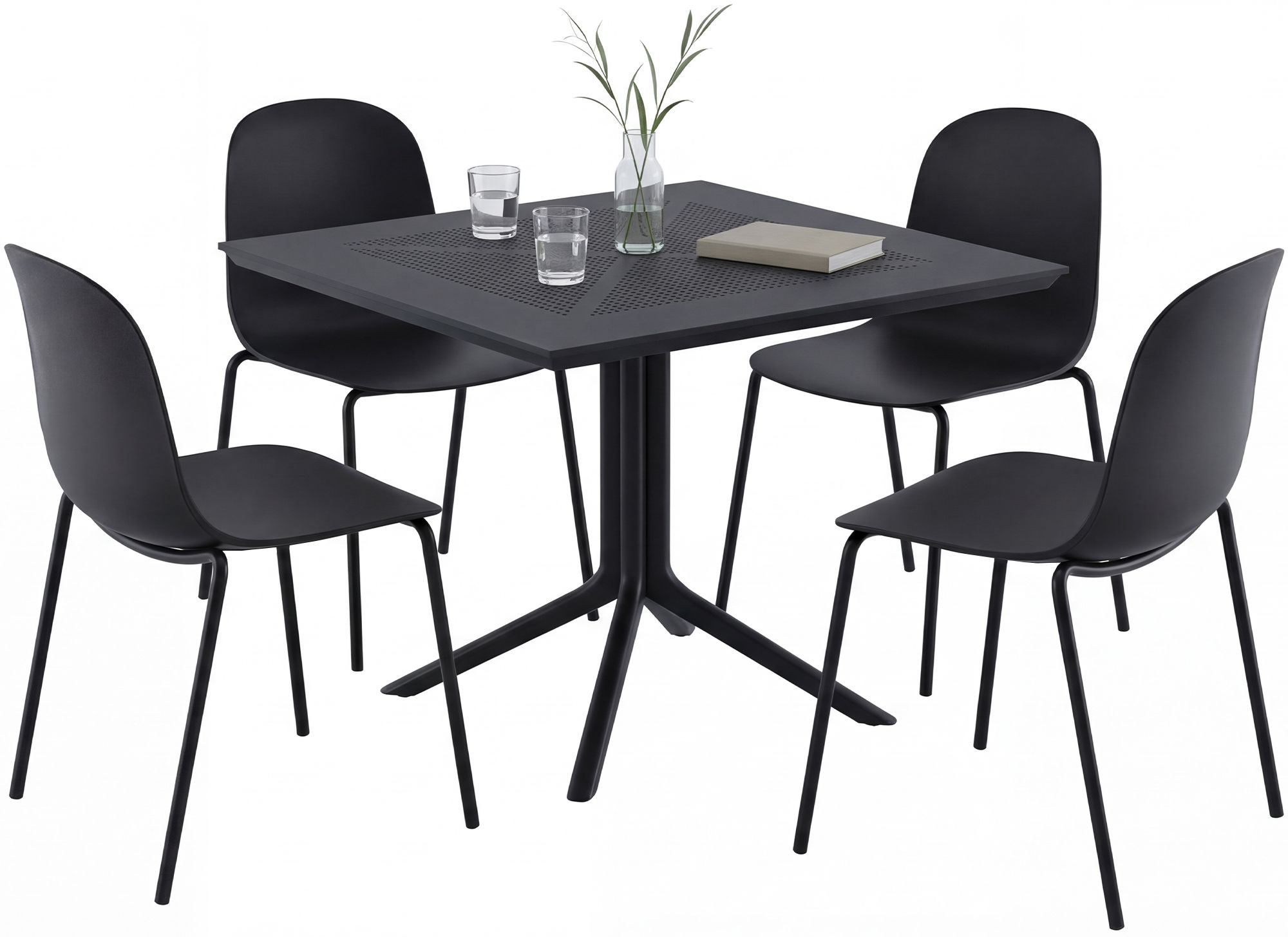 Ensemble de jardin Zeron avec 4 chaises