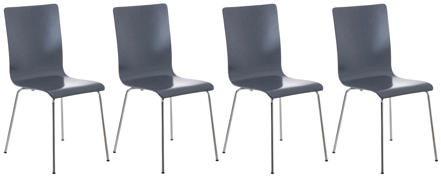 Lot de 4 chaises visiteur Pepe en bois