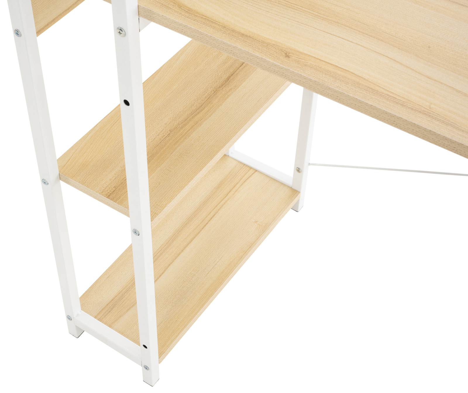 Bureau Poe avec Plateau en MDF Cadre en Tubes d'acier et Colonne de rangement
