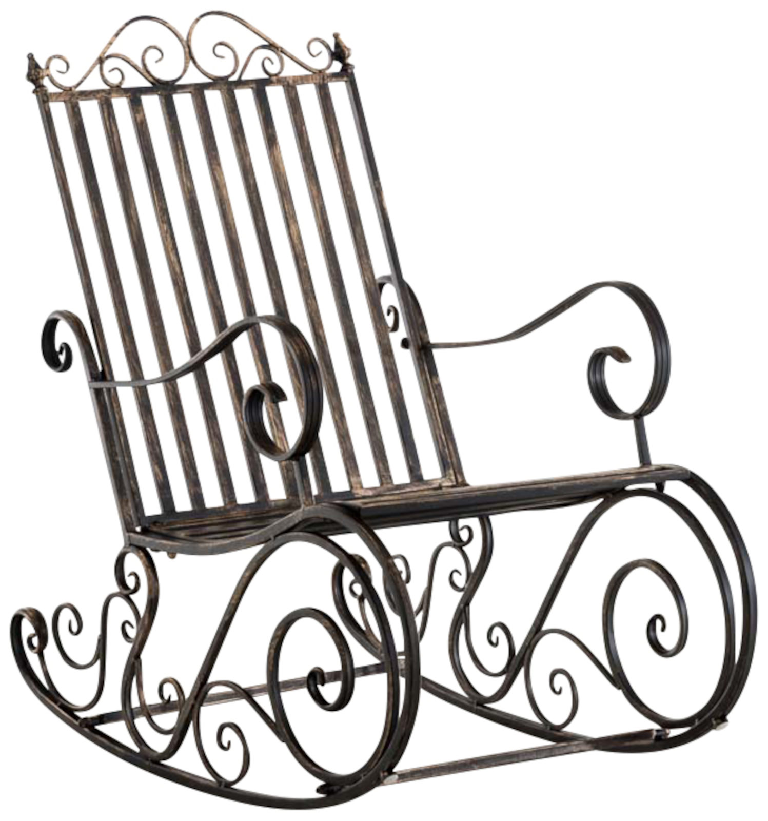 Lot de 2 Fauteuils à bascule d'extérieur Smilla en fer forgé