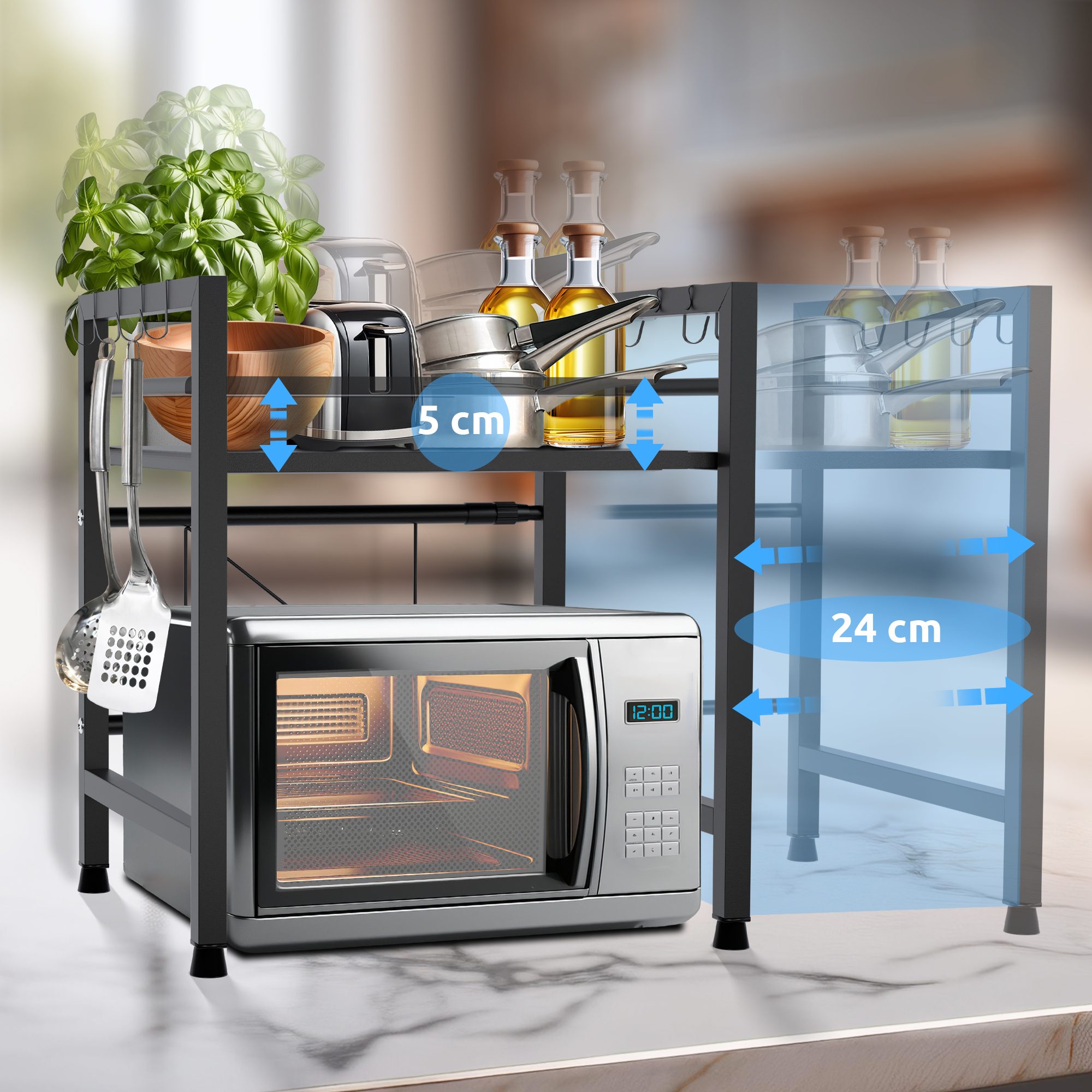 Étagère pour micro-ondes Marana à niveaux