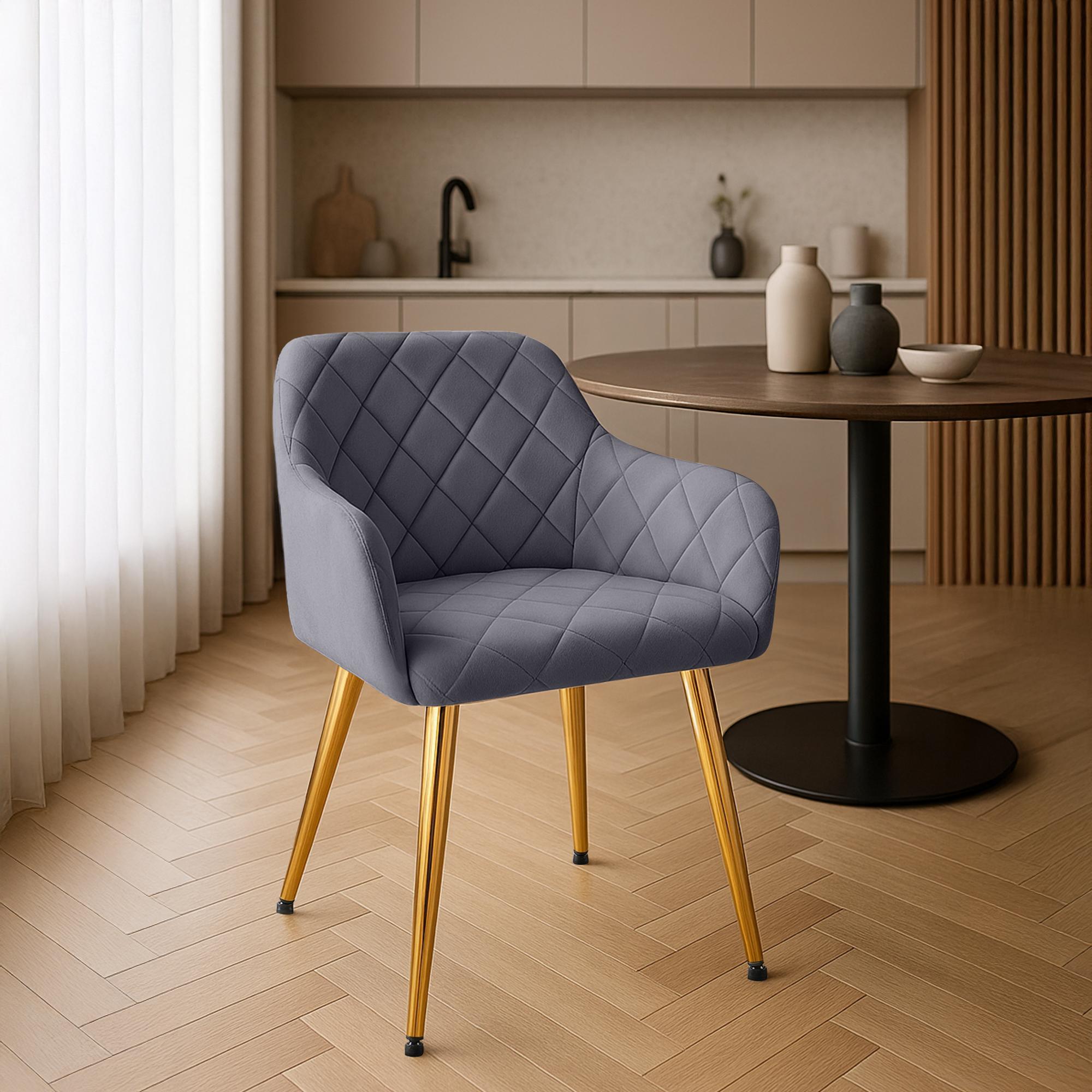Lot de 2 chaises de salle à manger Monett velours