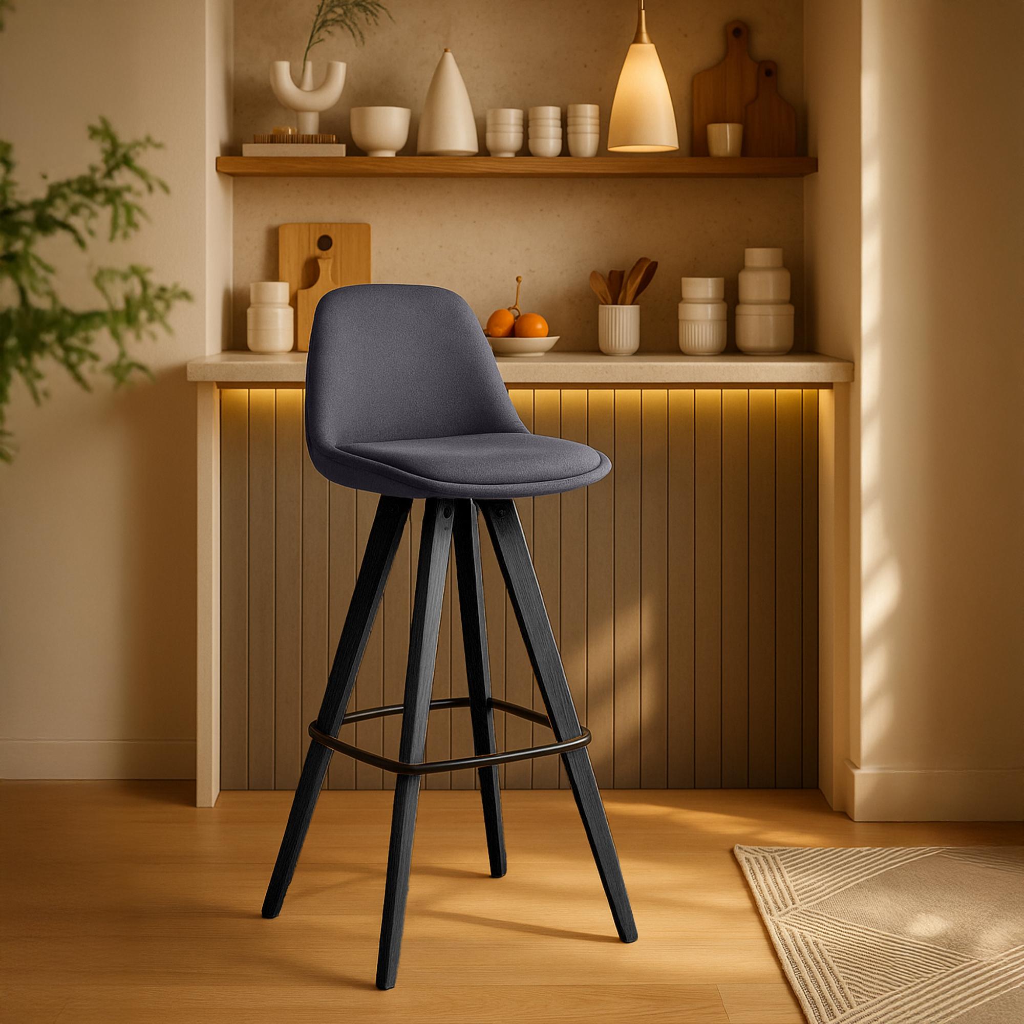 Lot de 2 tabourets de bar Corbin en tissu carré