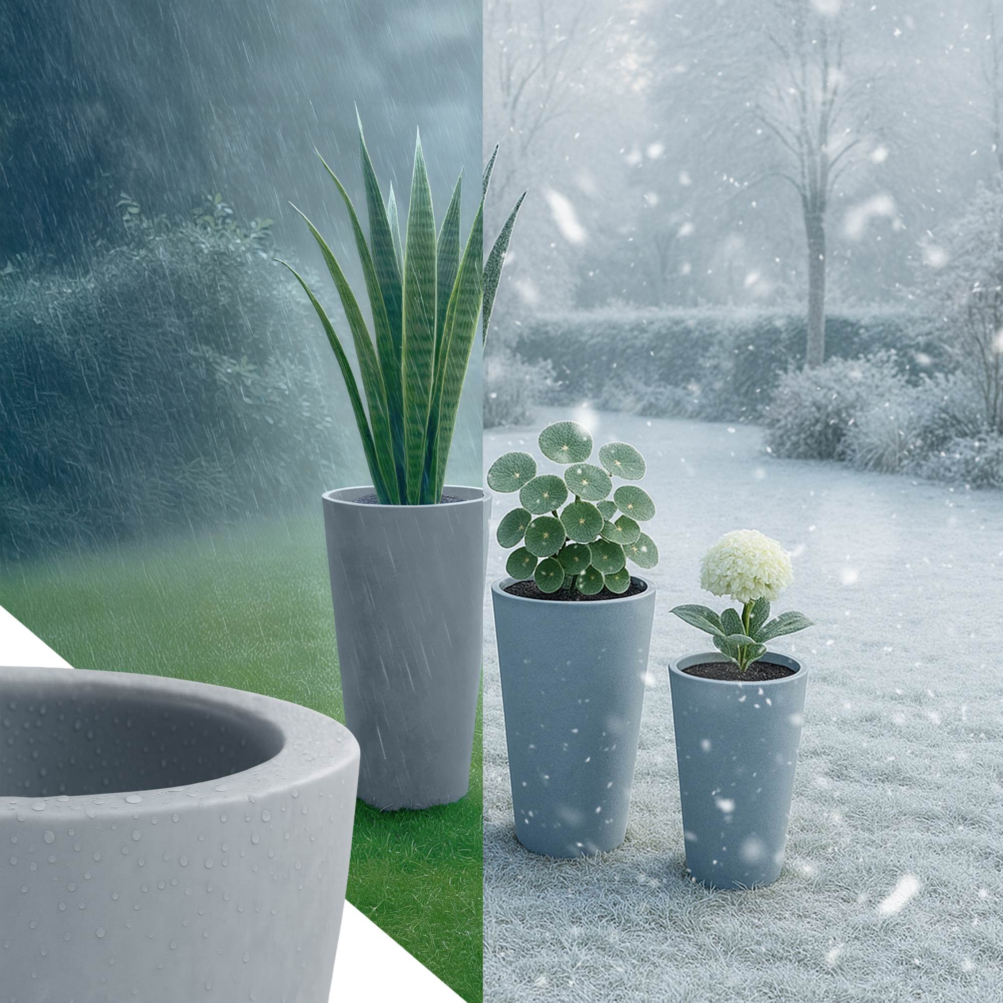 Set de 3 bacs à plantes ronds 3