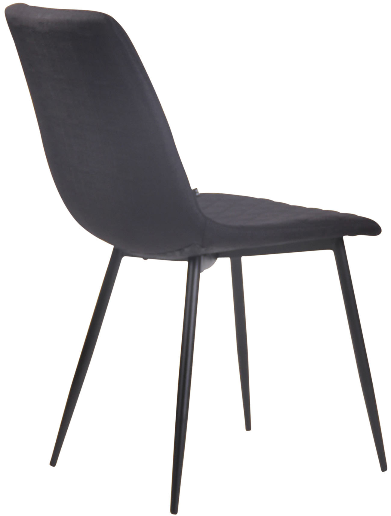 Lot de 4 chaises de salle à manger Telde en tissu avec Piètement en Métal noir mat