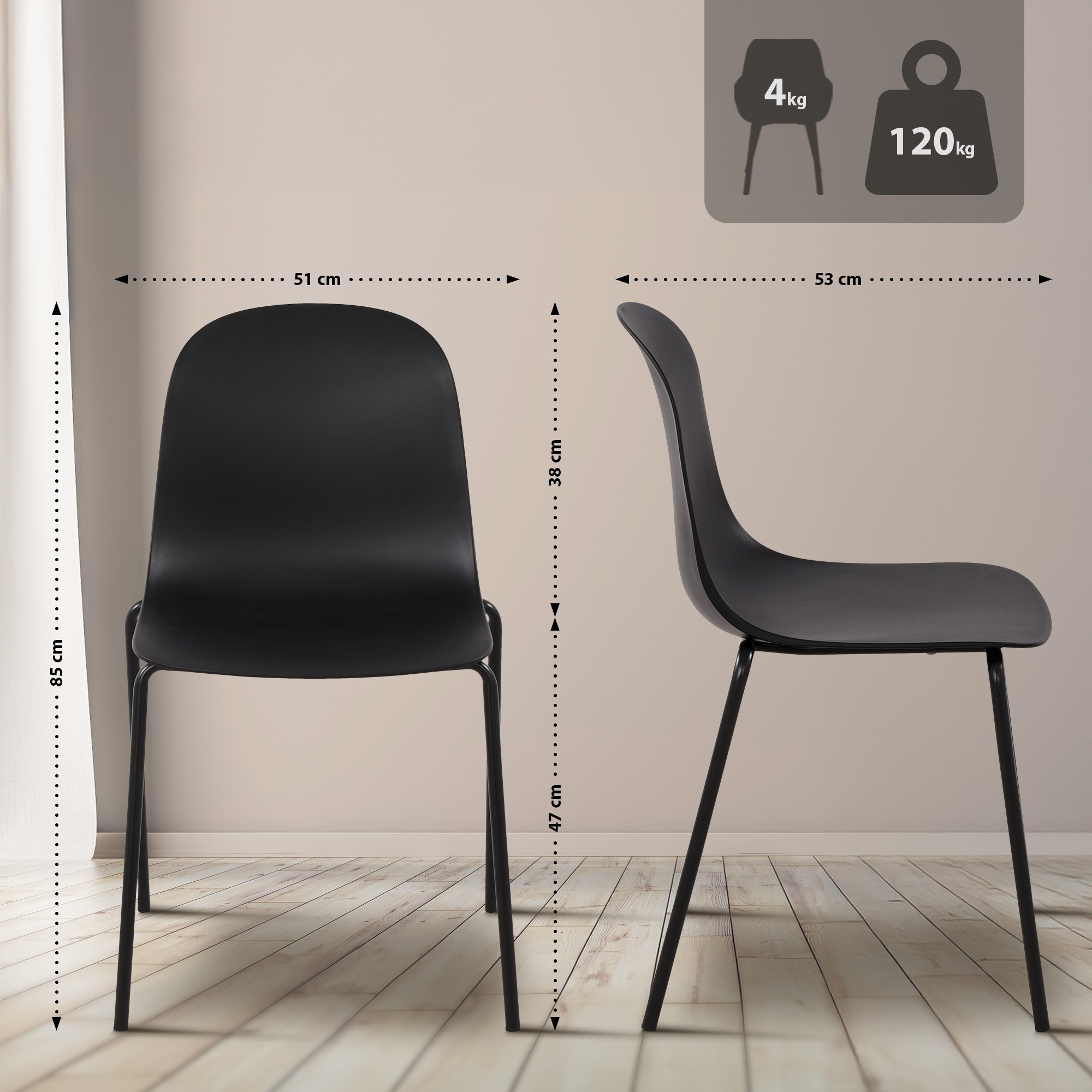 Ensemble de 4 sièges Veldin