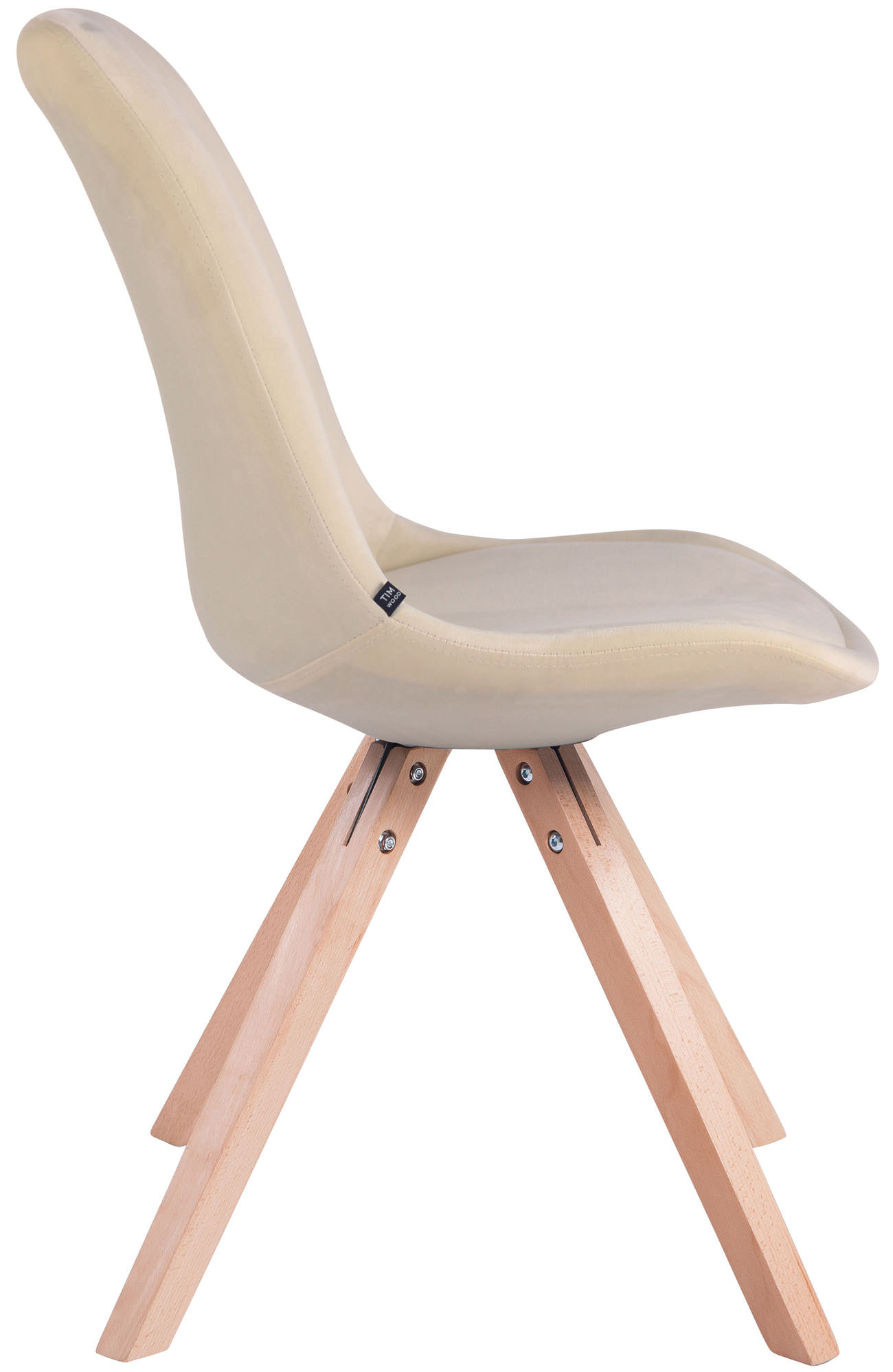 Lot de 4 Chaises de salle à manger Toulouse Velours Pieds carrés bois