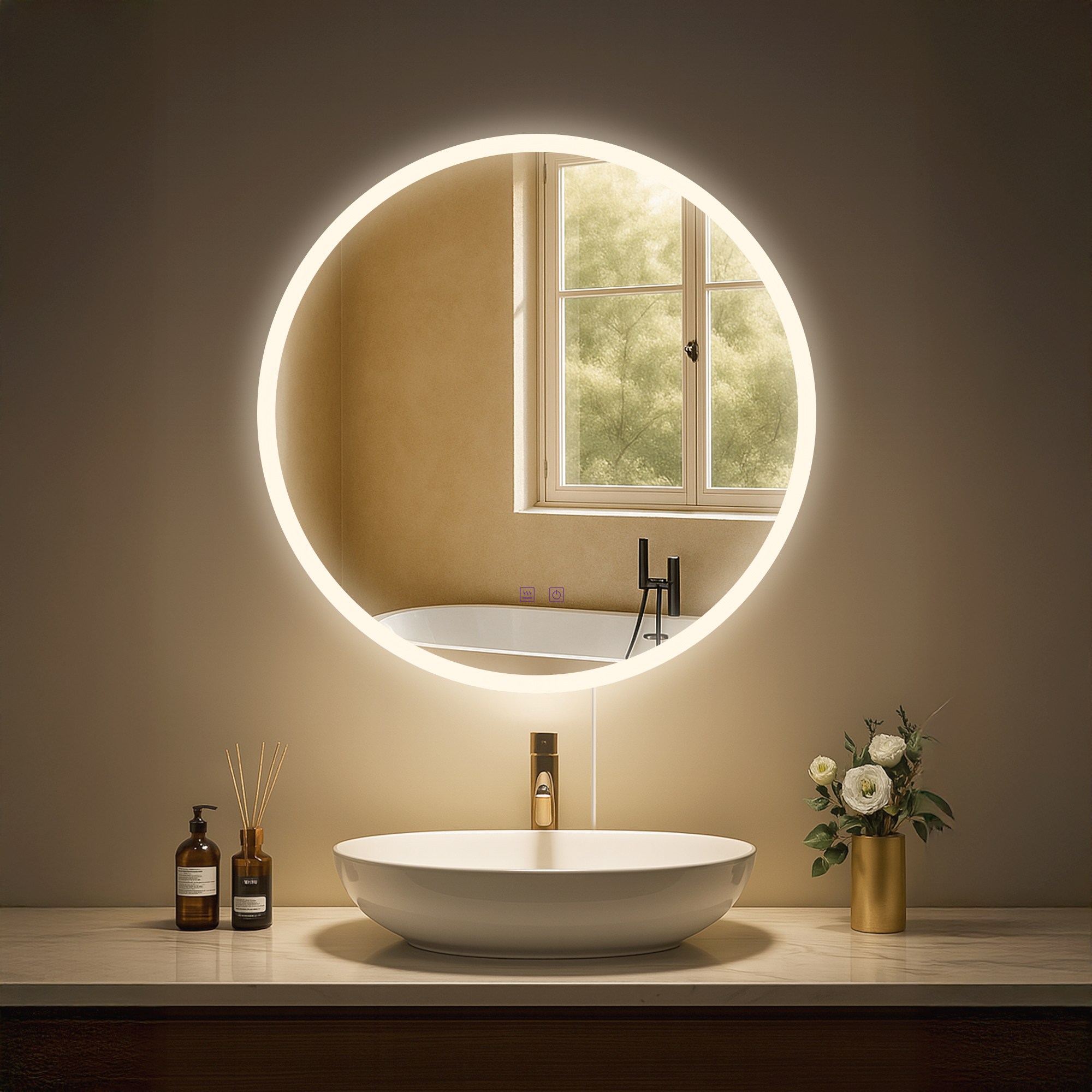 Miroir de salle de bain Laconia avec Bluetooth