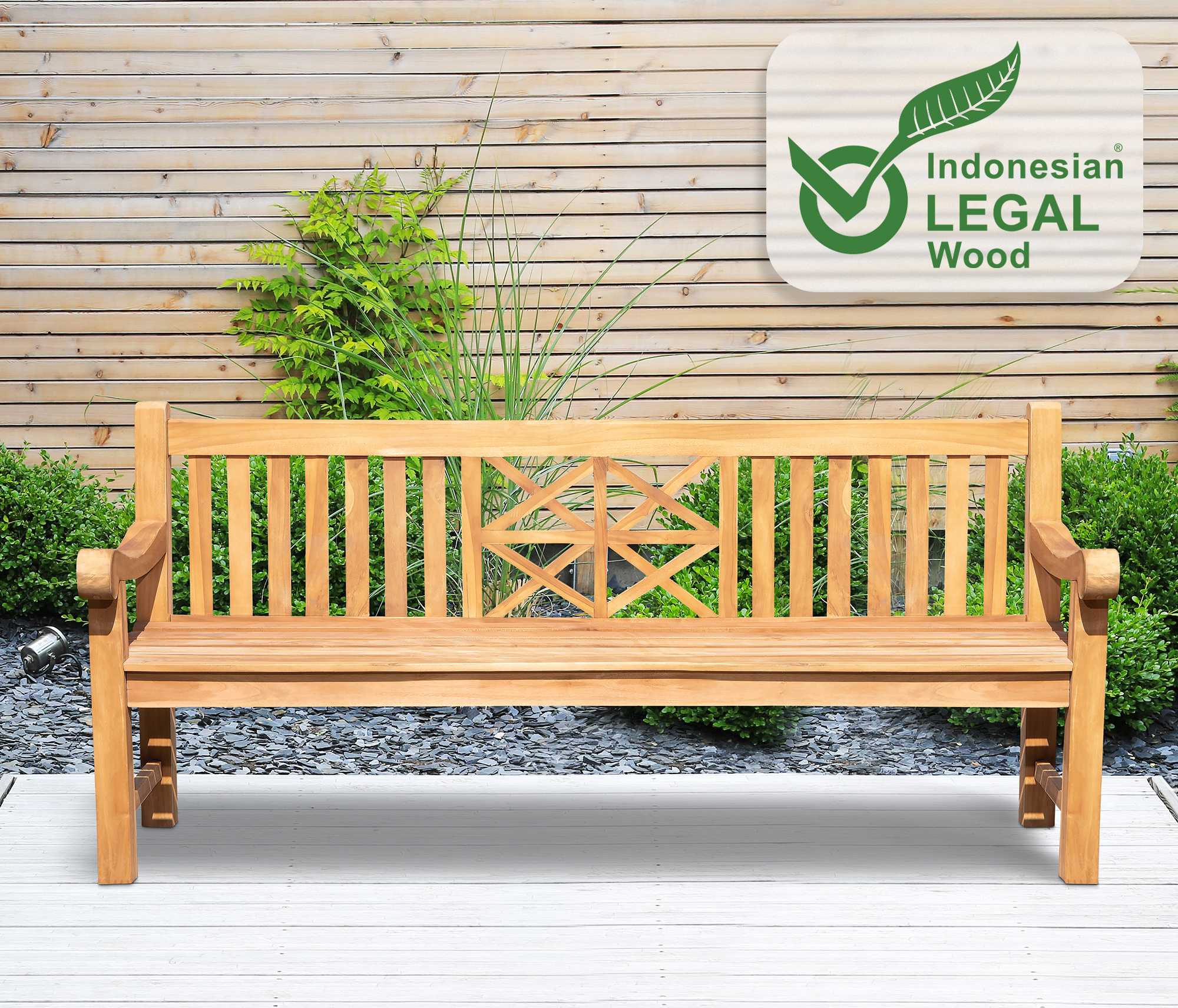 Banc de jardin en bois de teck Florida