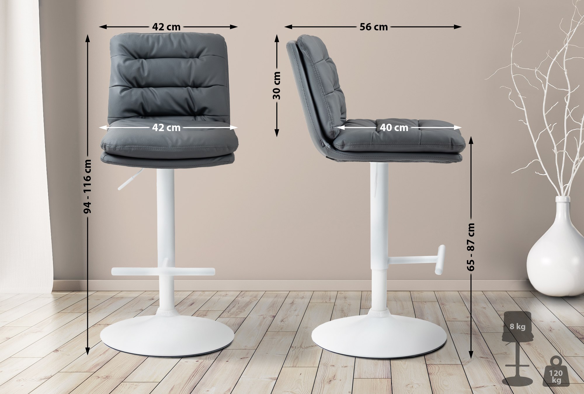 Tabouret de bar Damar similicuir