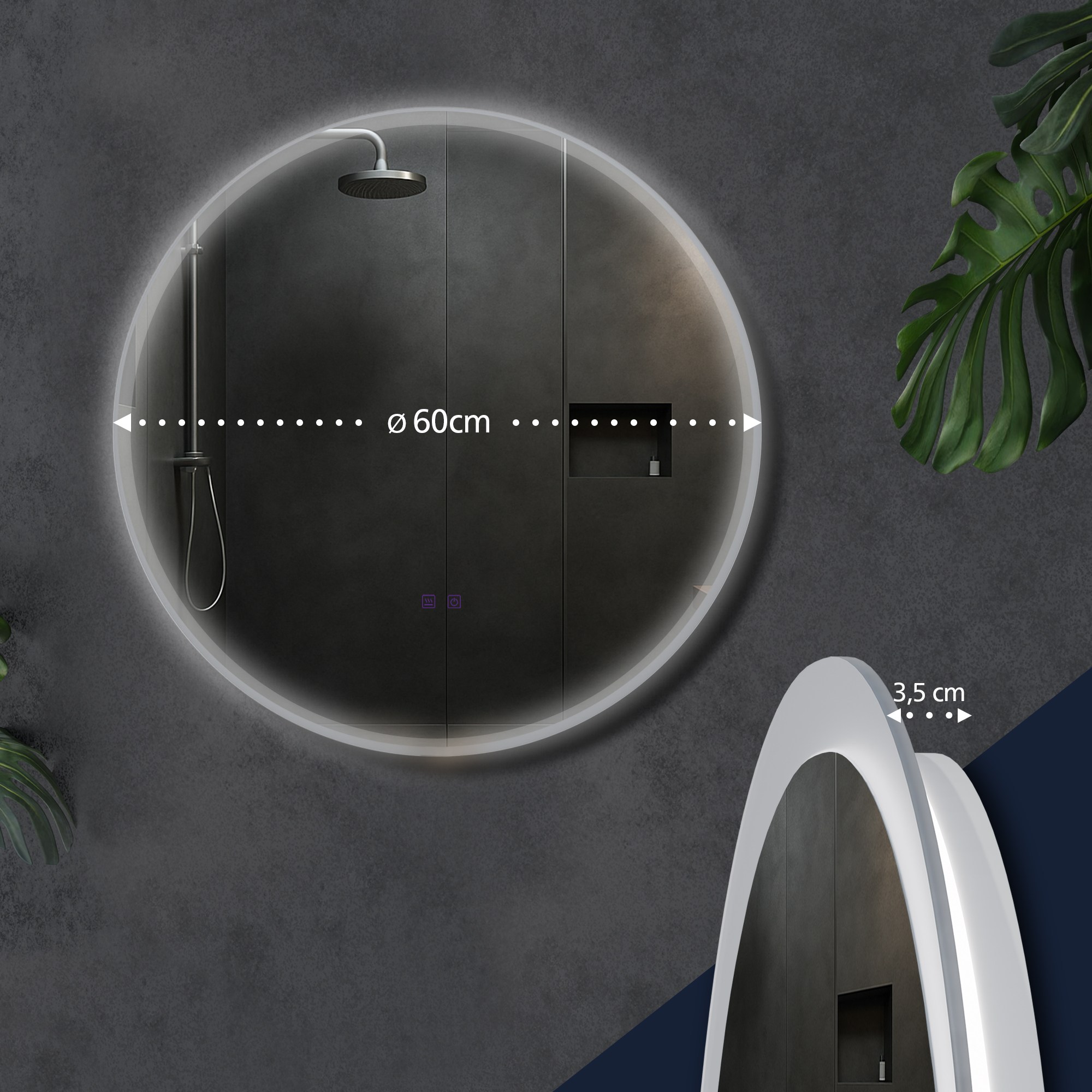 Miroir de salle de bain Laconia avec Bluetooth