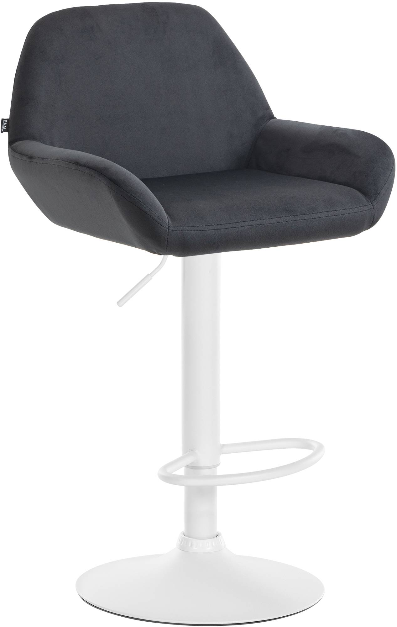 Tabouret de bar Braga Velours avec pied en métal réglable et pivotant
