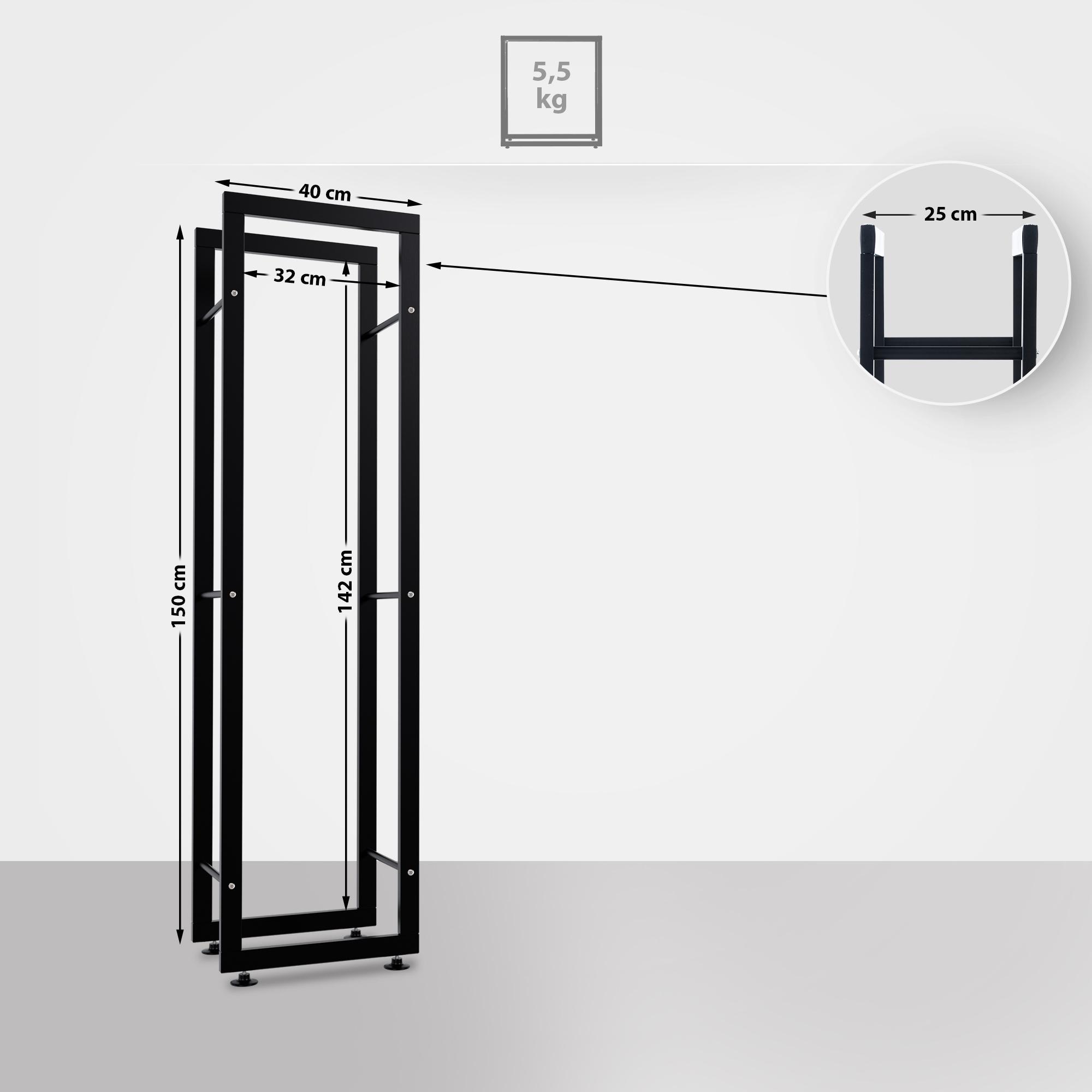 Porte-bûches pour bois de cheminée Keri V2