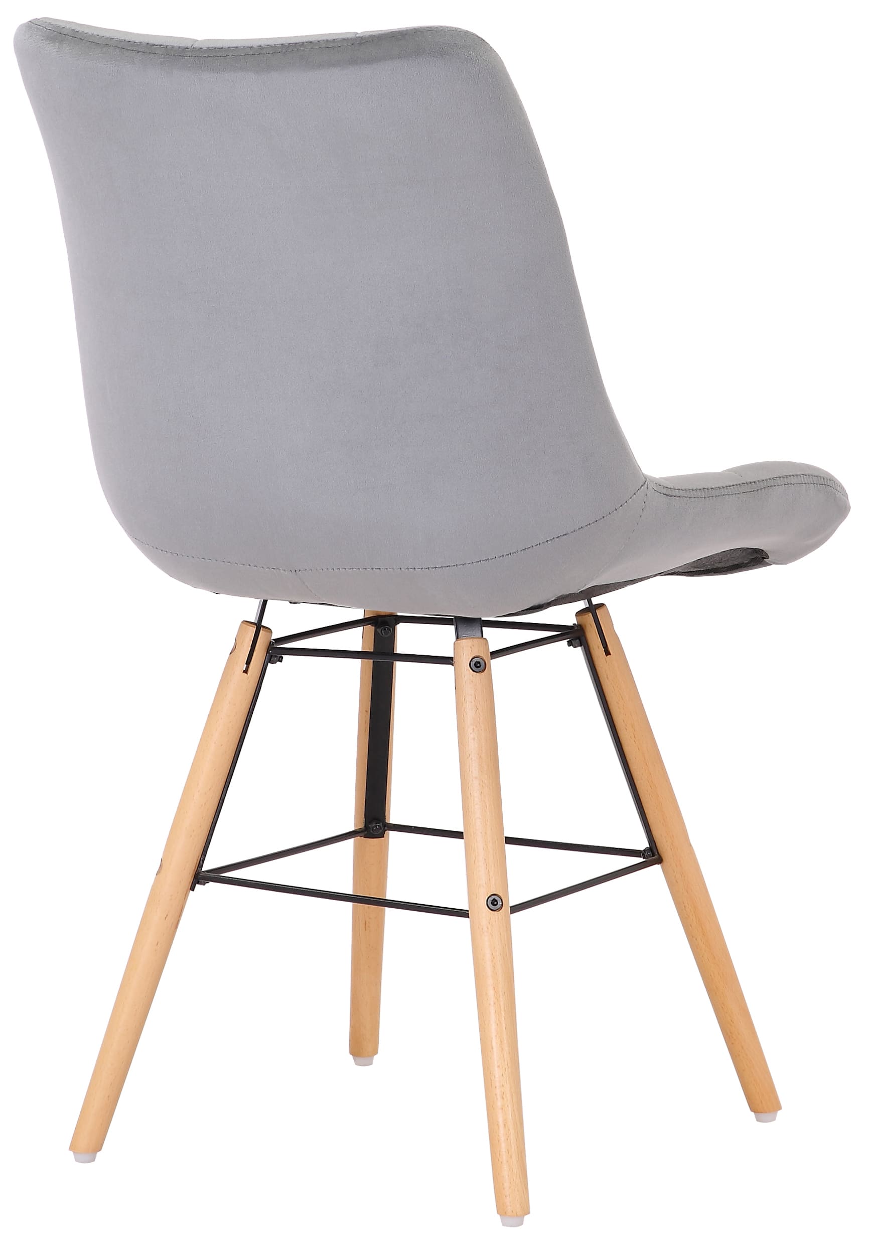 Chaise de salle à manger Leni en velours avec pieds en Bois