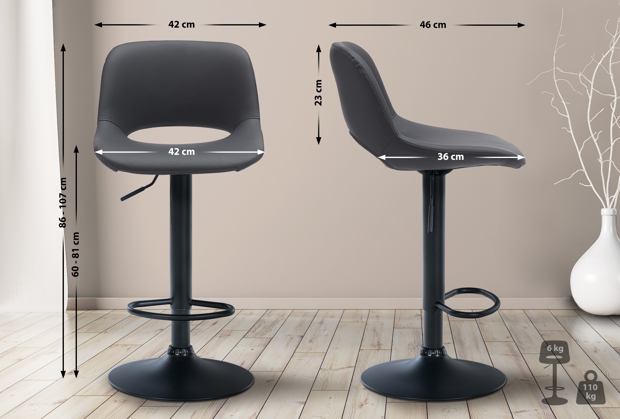 Tabouret de bar Camden similicuir