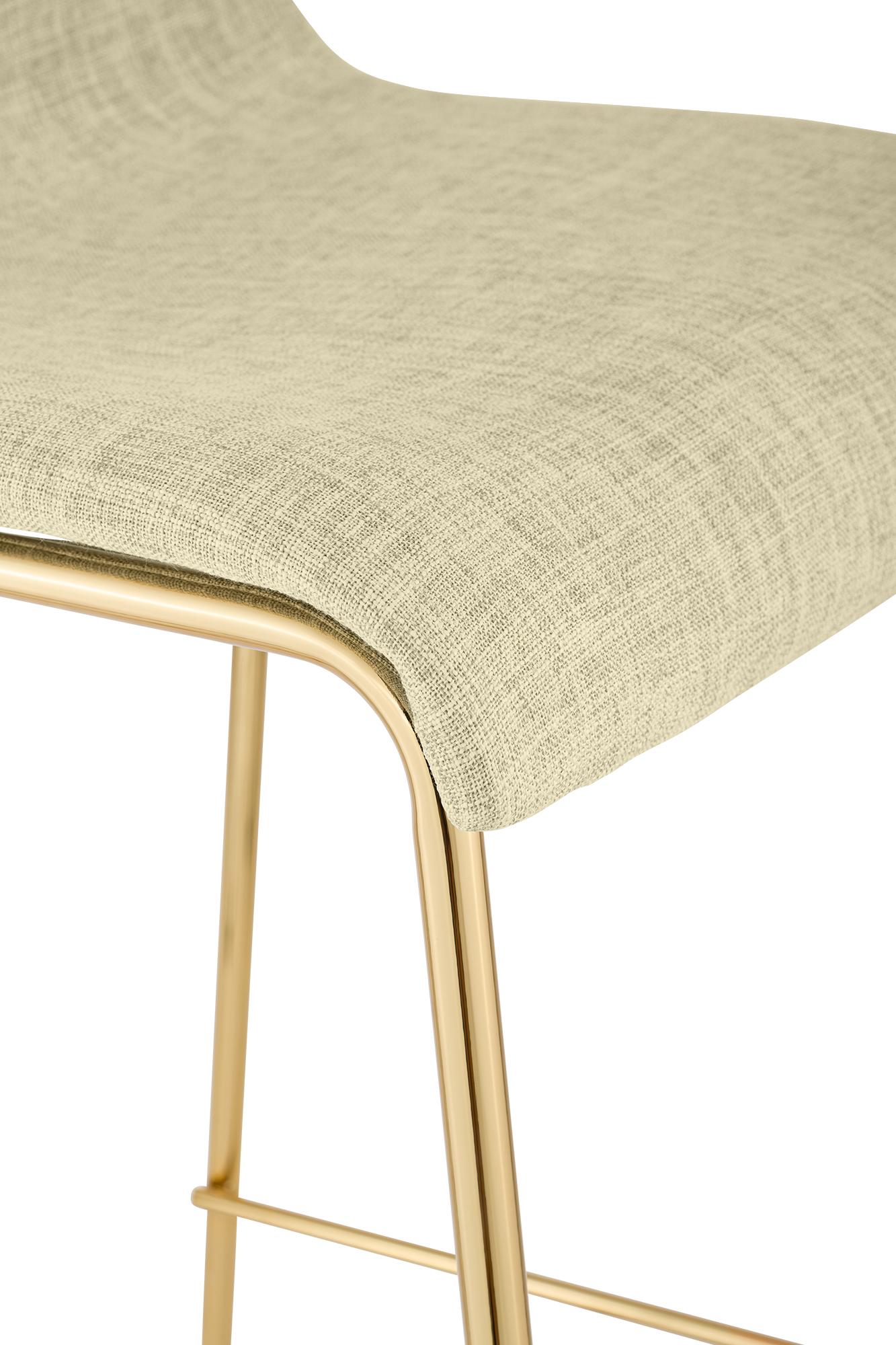 Tabouret de bar Hover tissu cadre à quatre pieds doré