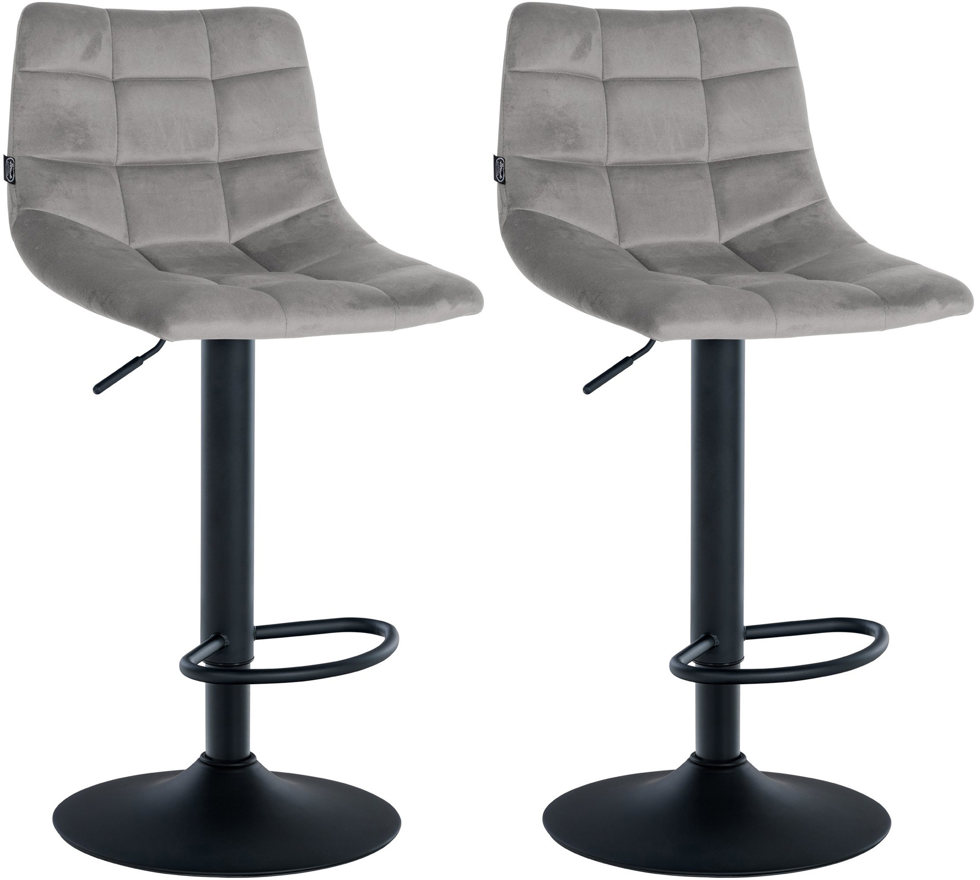 Lot de 2 tabourets de bar Jerry velours