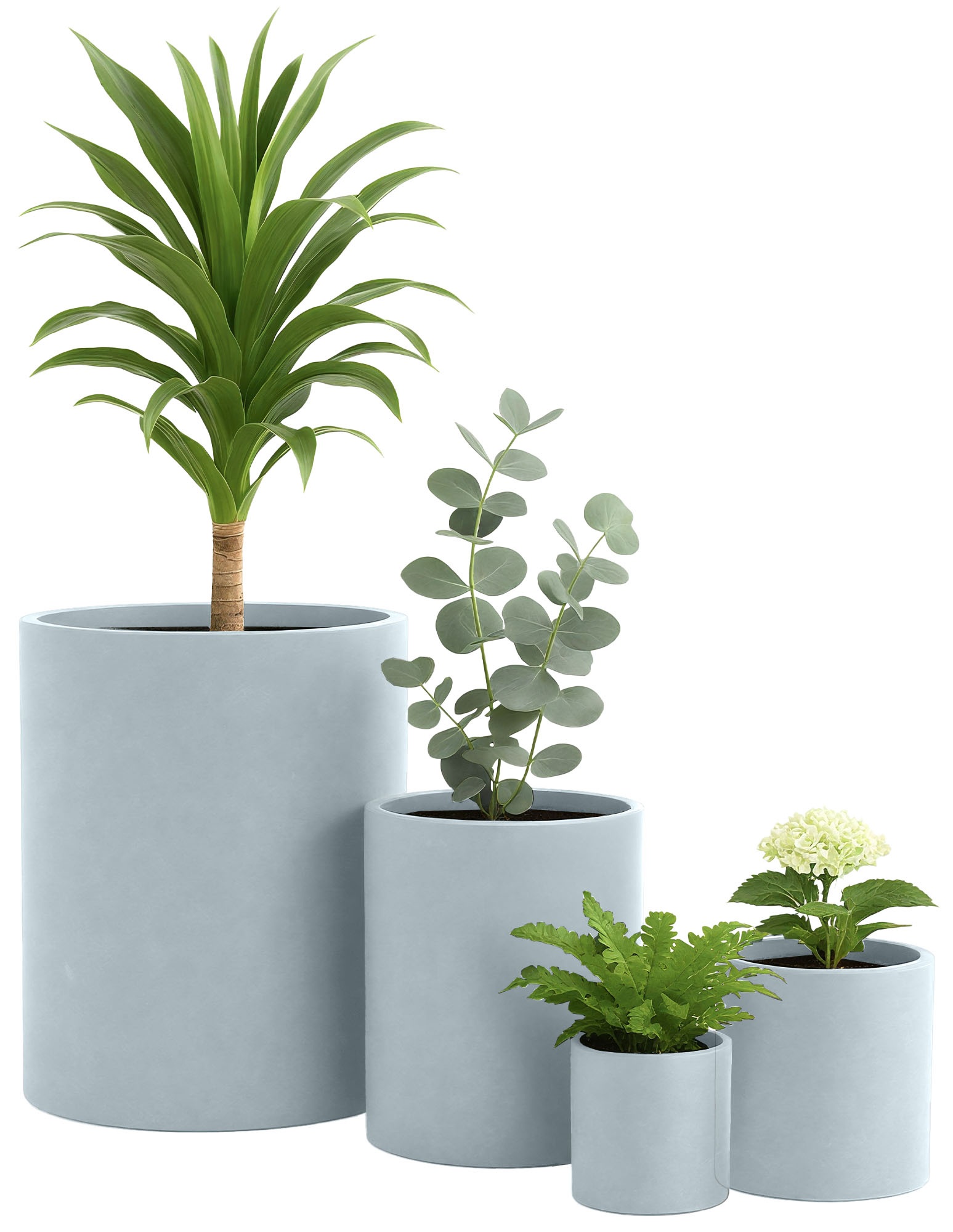 Set de 4 bacs à plantes ronds 1