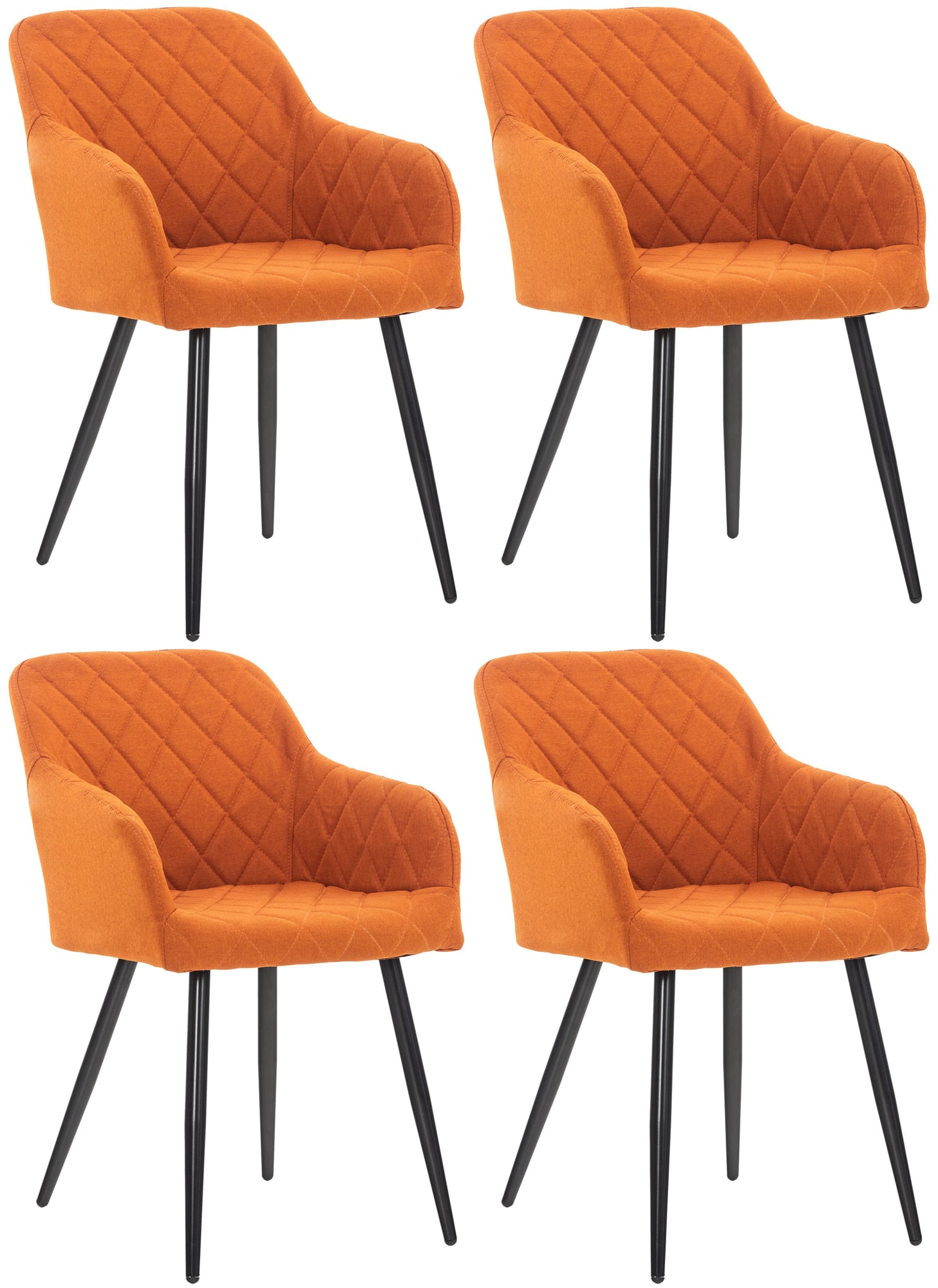 Lot de 4 chaises de salle à manger Shila avec Piètement en Métal noir