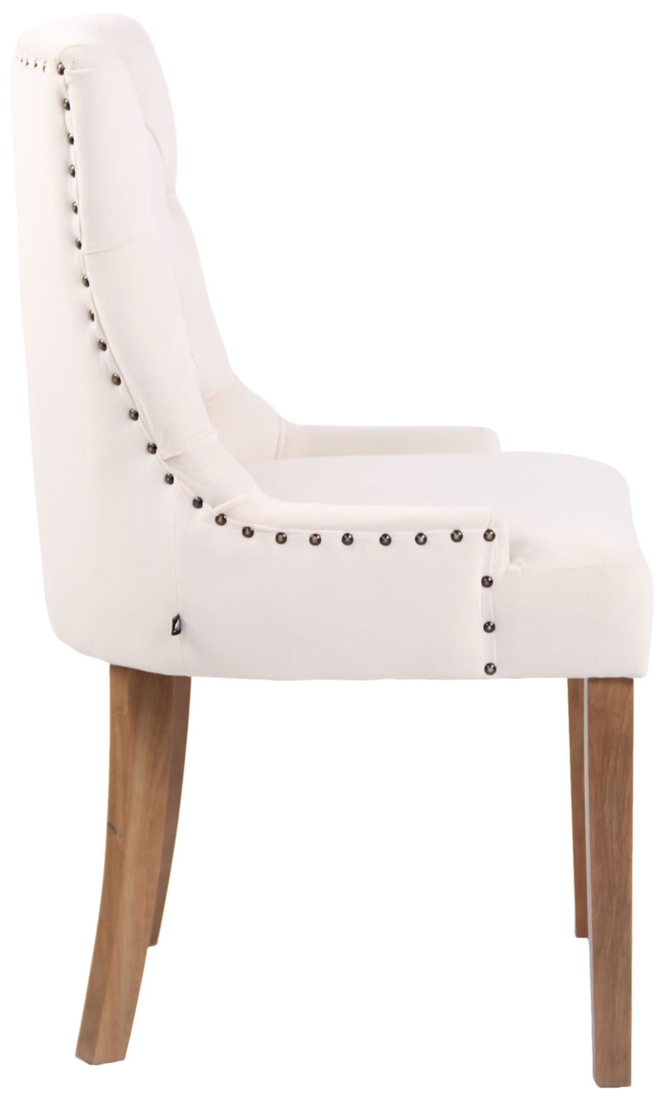 Lot de 4 Chaises de salle à manger Aberdeen en Velours Piètement en bois d'hévéa