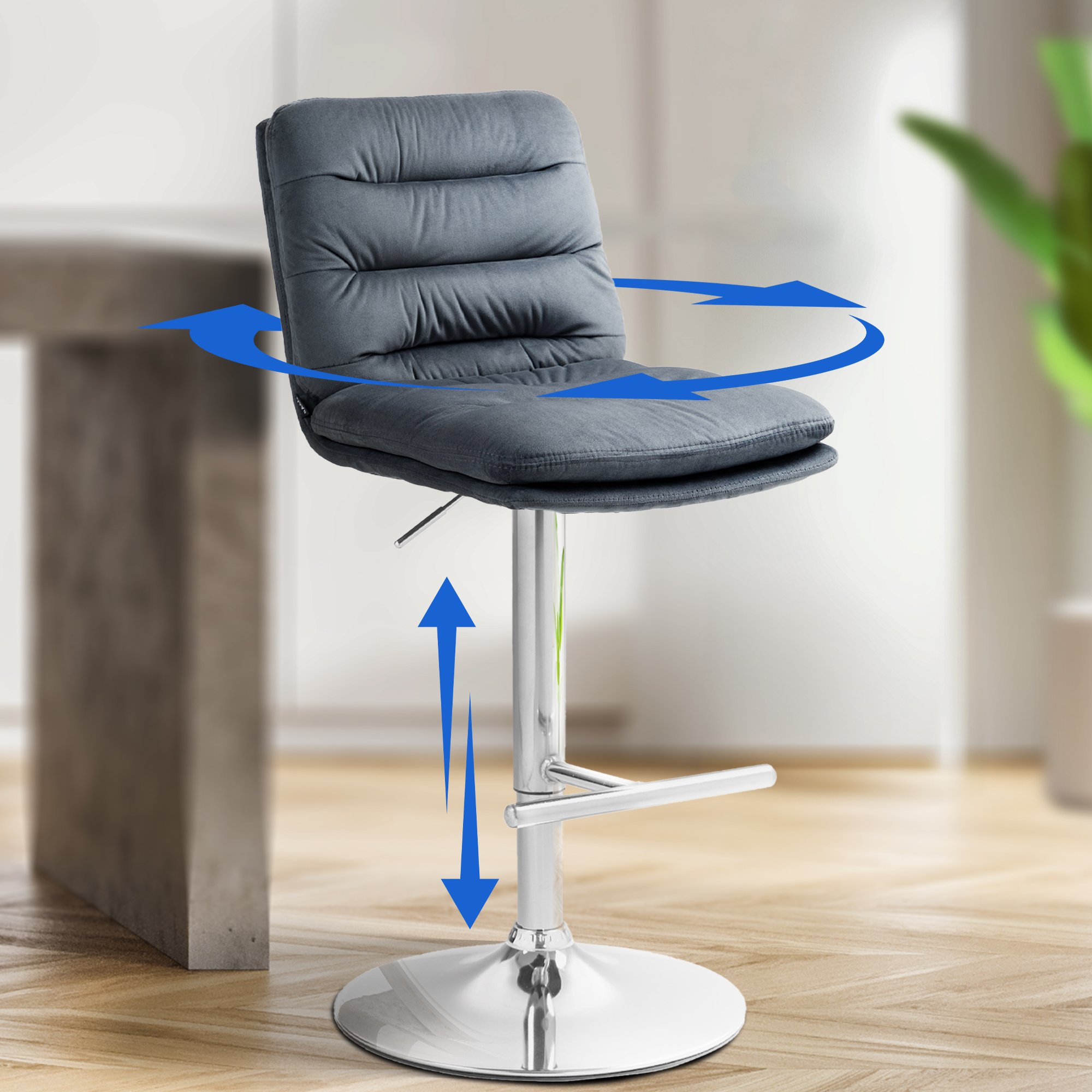 Tabouret de bar Damar velours