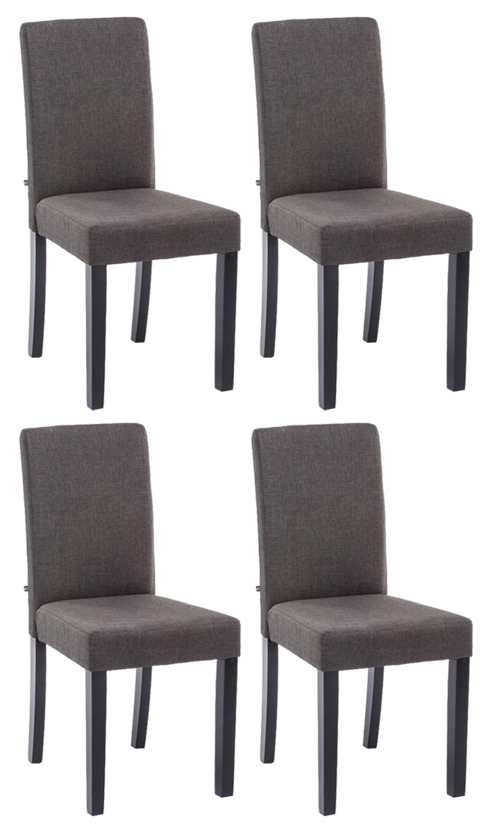 Lot de 4 Chaises de salle à manger Ina Tissu avec pieds en Bois