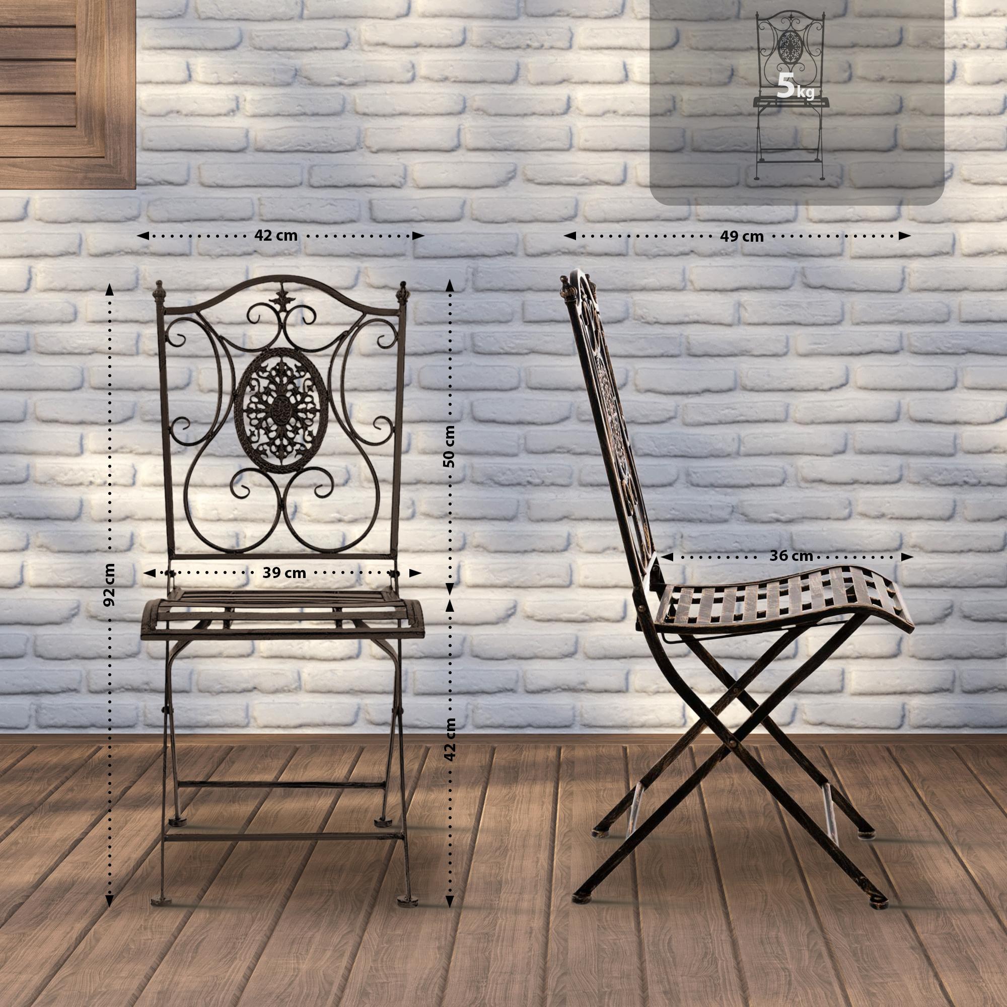 Lot de 2 chaises de jardin pliables Sibell en fer