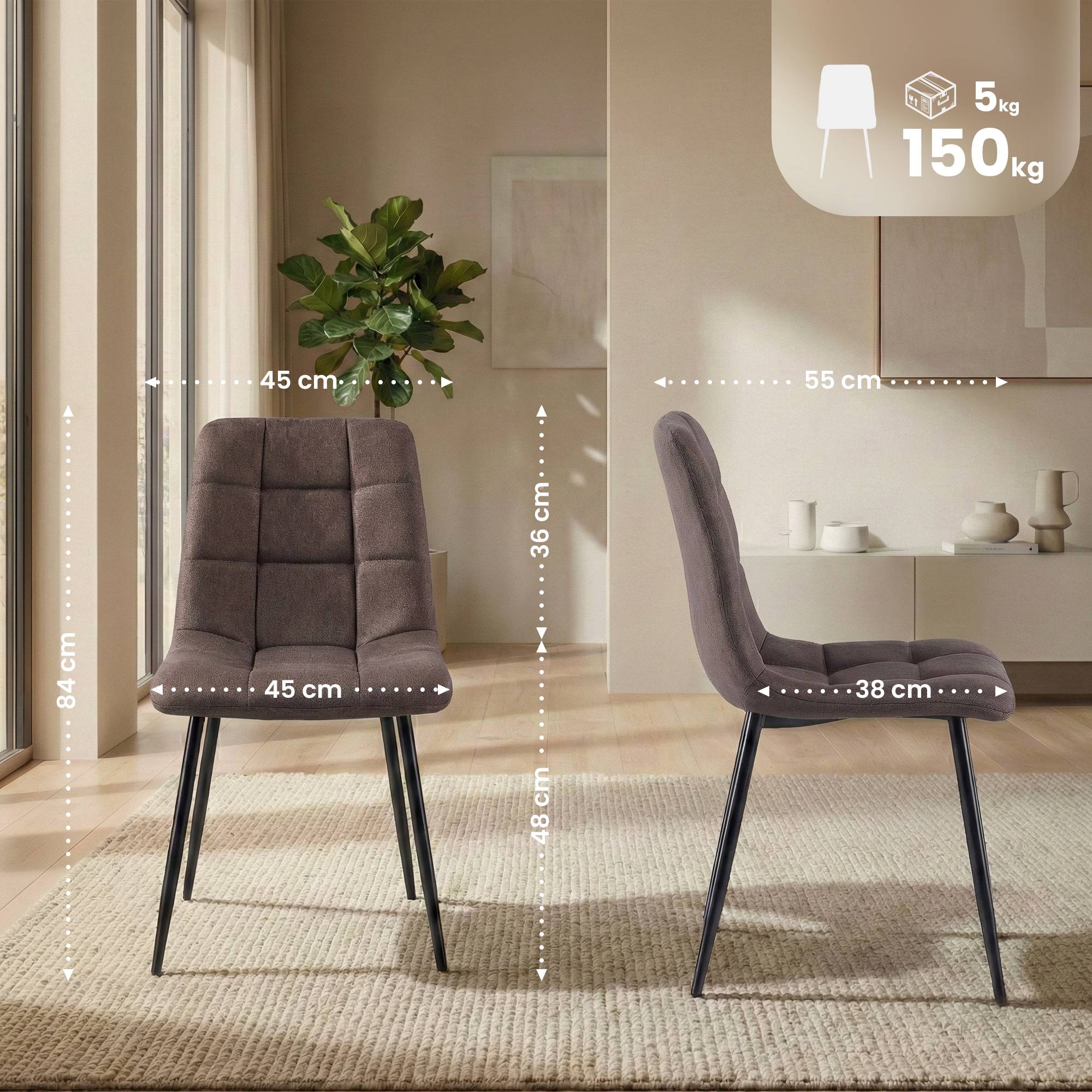 Chaise de salle a manger Antibes en tissu