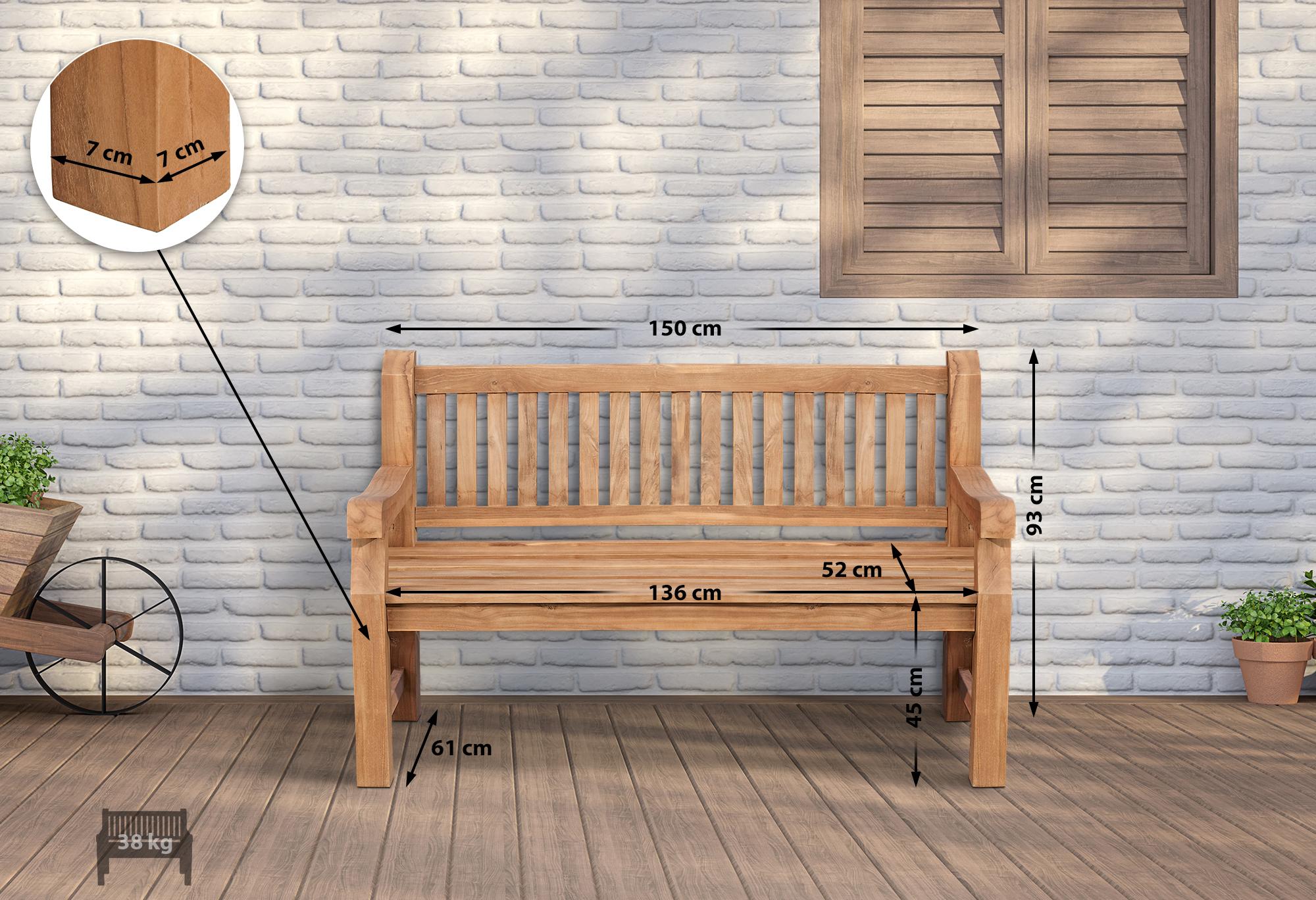 Banc en teck Jackson V2