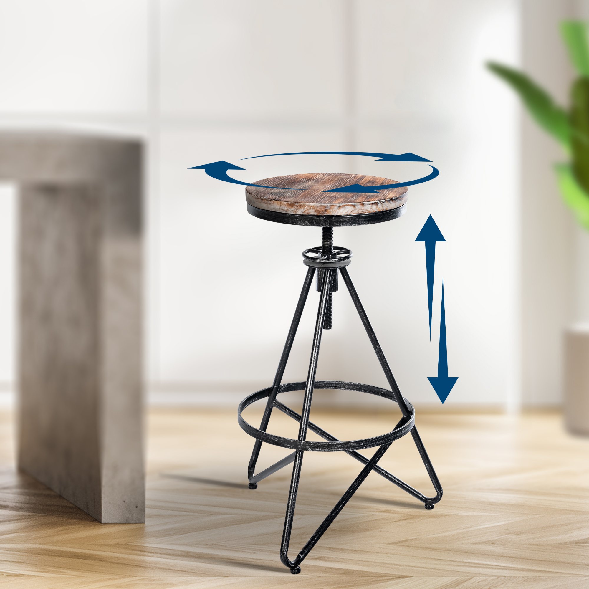 Lot de 2 tabourets de bar Karla