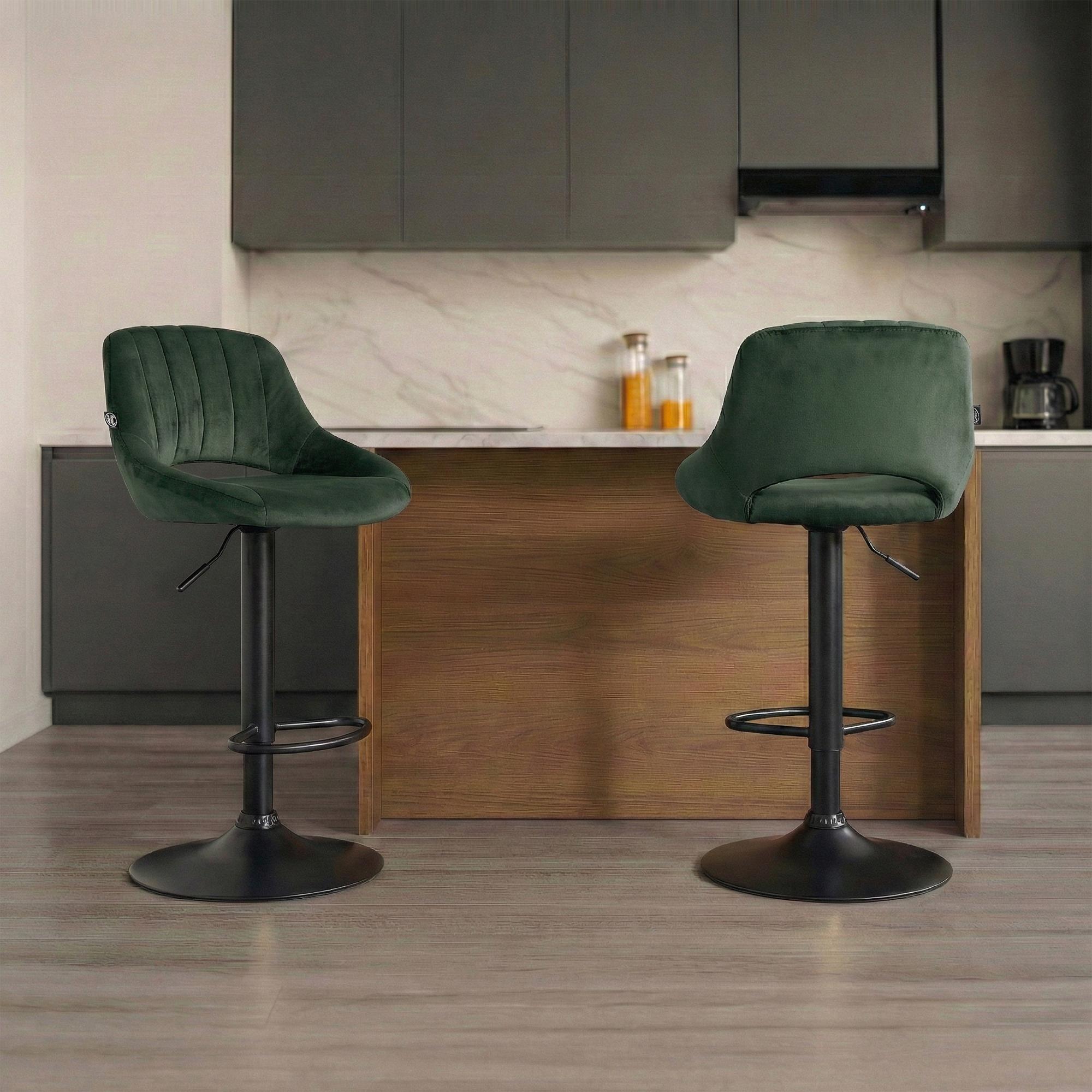 Tabouret de bar Milet en velours