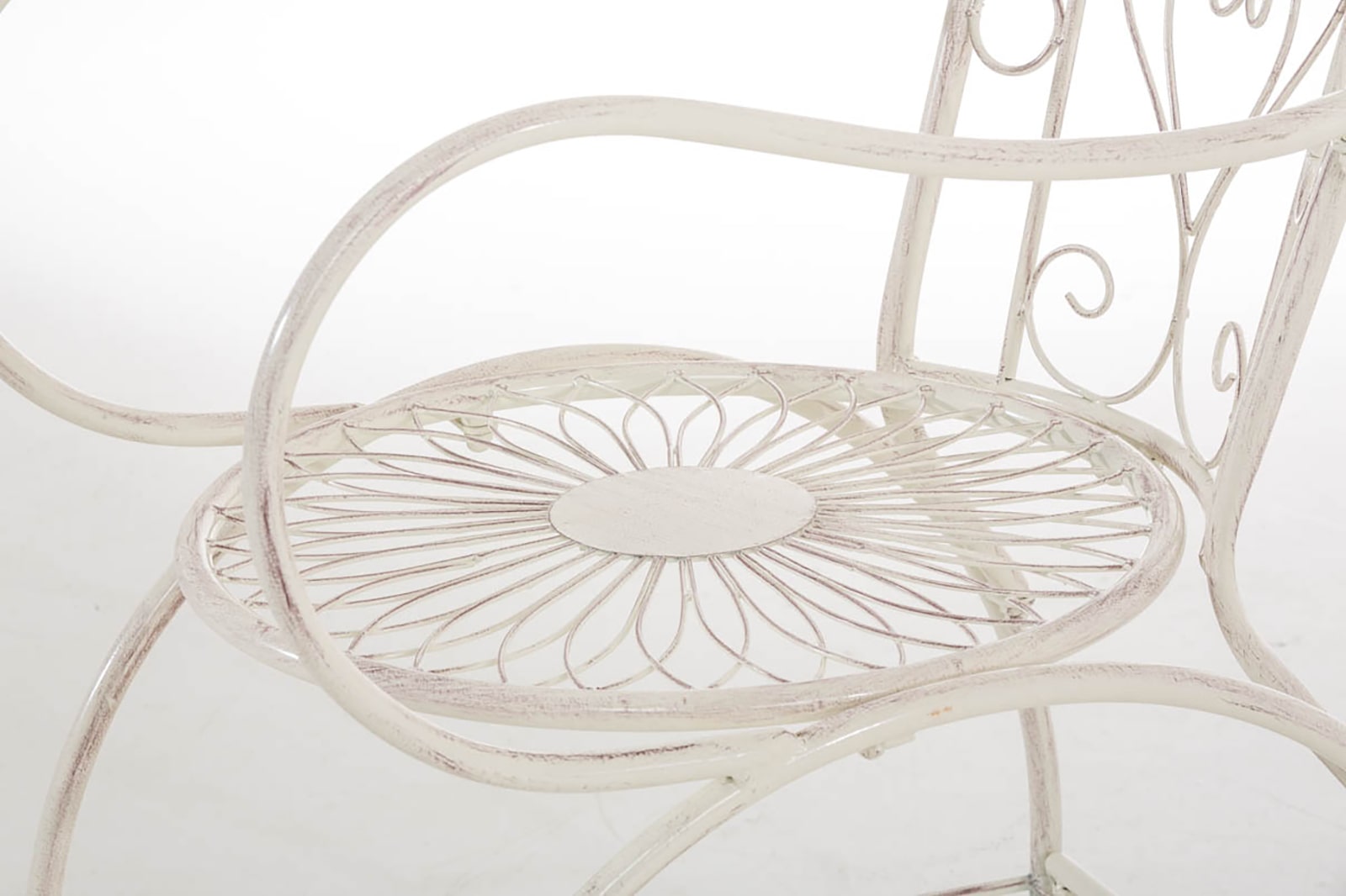 Lot de 2 Chaises de jardin Sheela en fer avec accoudoirs et repose-pieds
