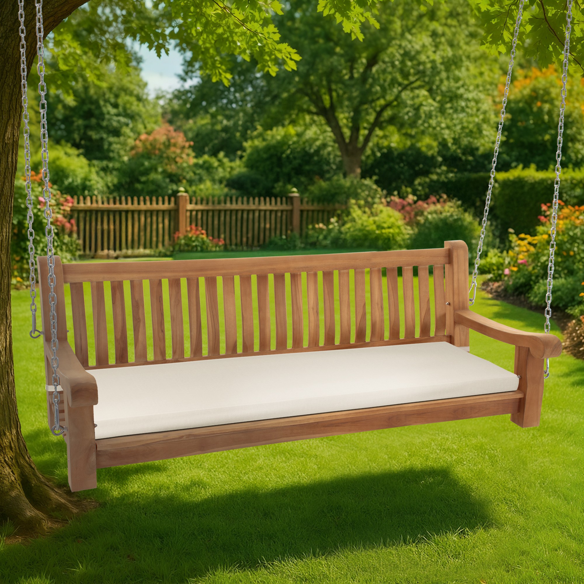 Banc à bascule résistant aux intempéries Joyce avec coussin de siège