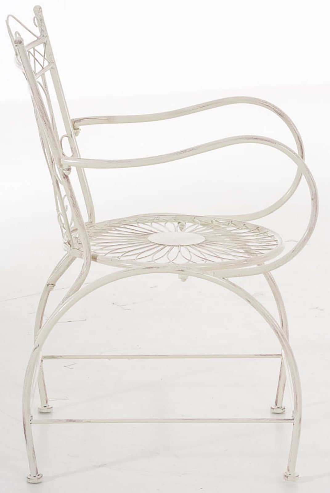 Lot de 2 Chaises de jardin Sheela en fer avec accoudoirs et repose-pieds