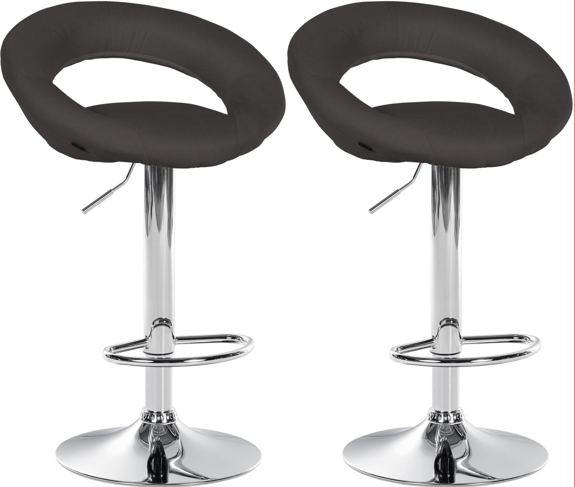 Lot de 2 tabourets de bar Olinda tissu