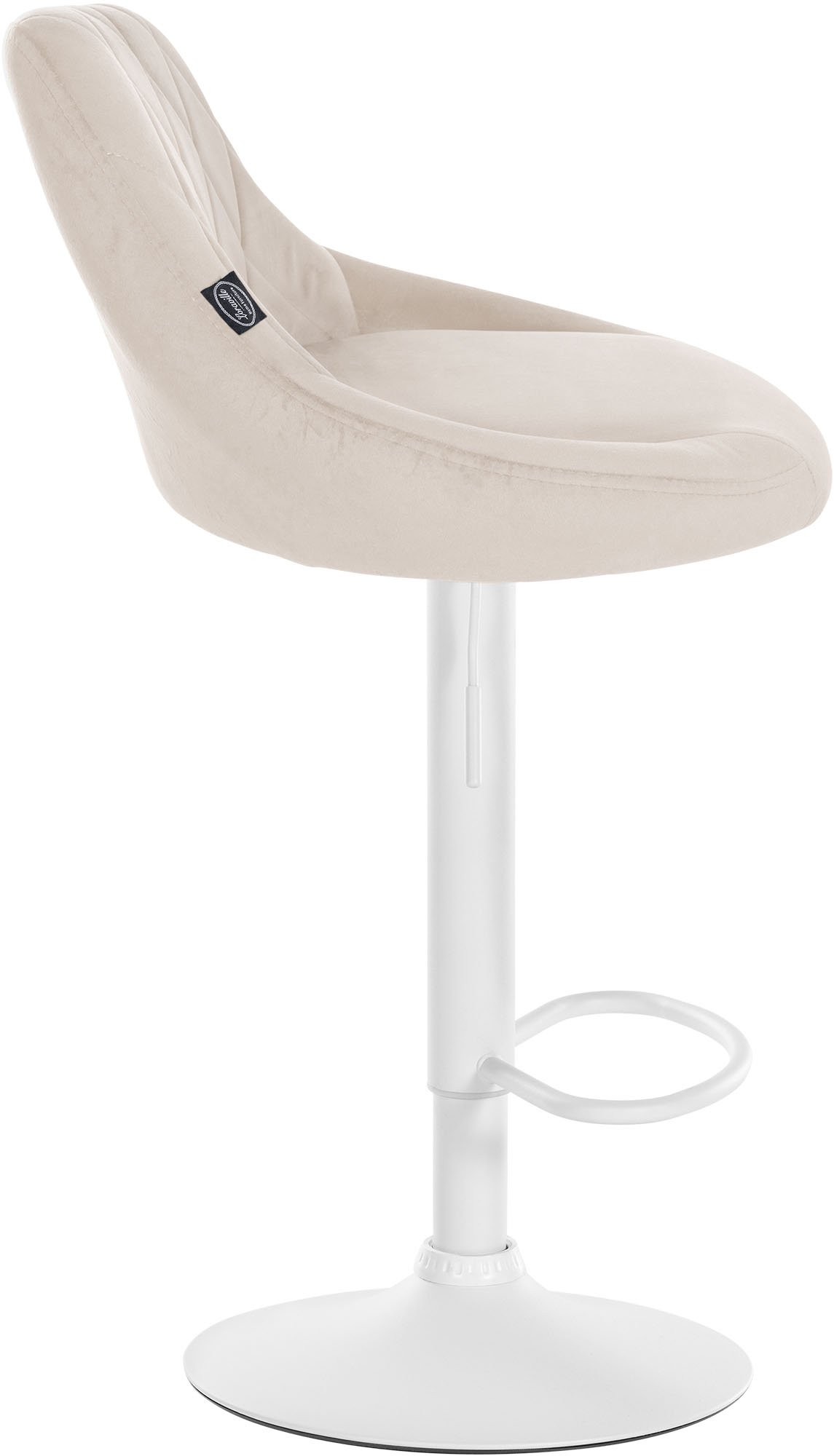 Tabouret de bar Lazio en velours avec pied en métal