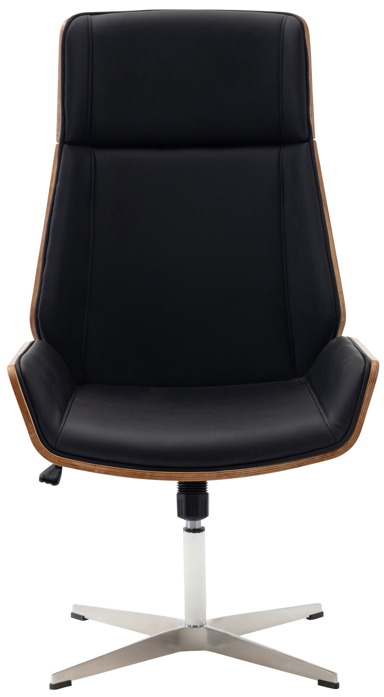 Chaise de visiteur Breda en similicuir avec coque de siège en bois