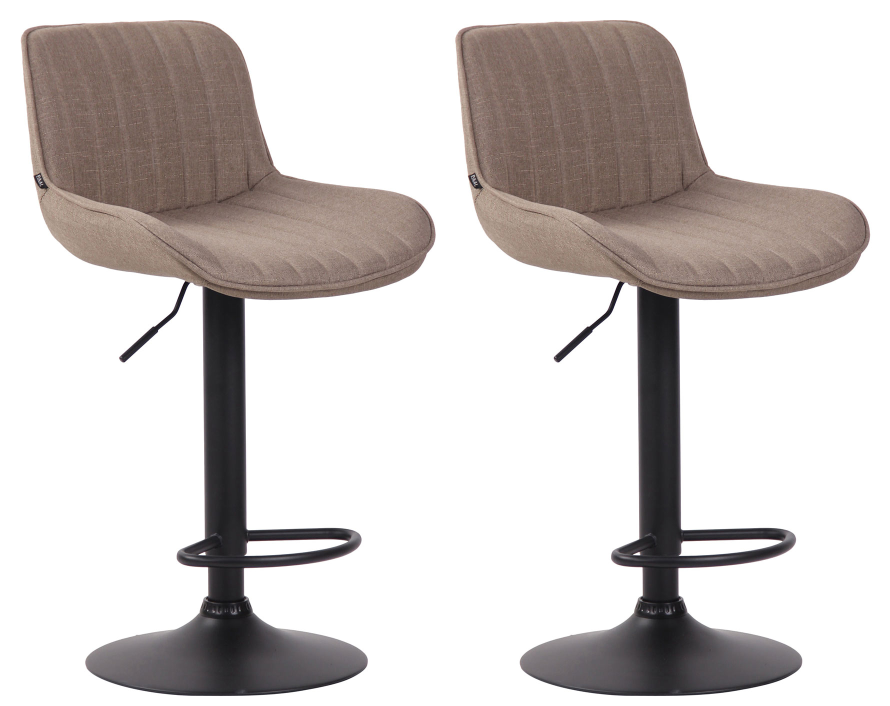 Lot de 2 Tabourets de bar Lentini en Tissu Pied trompette en Métal